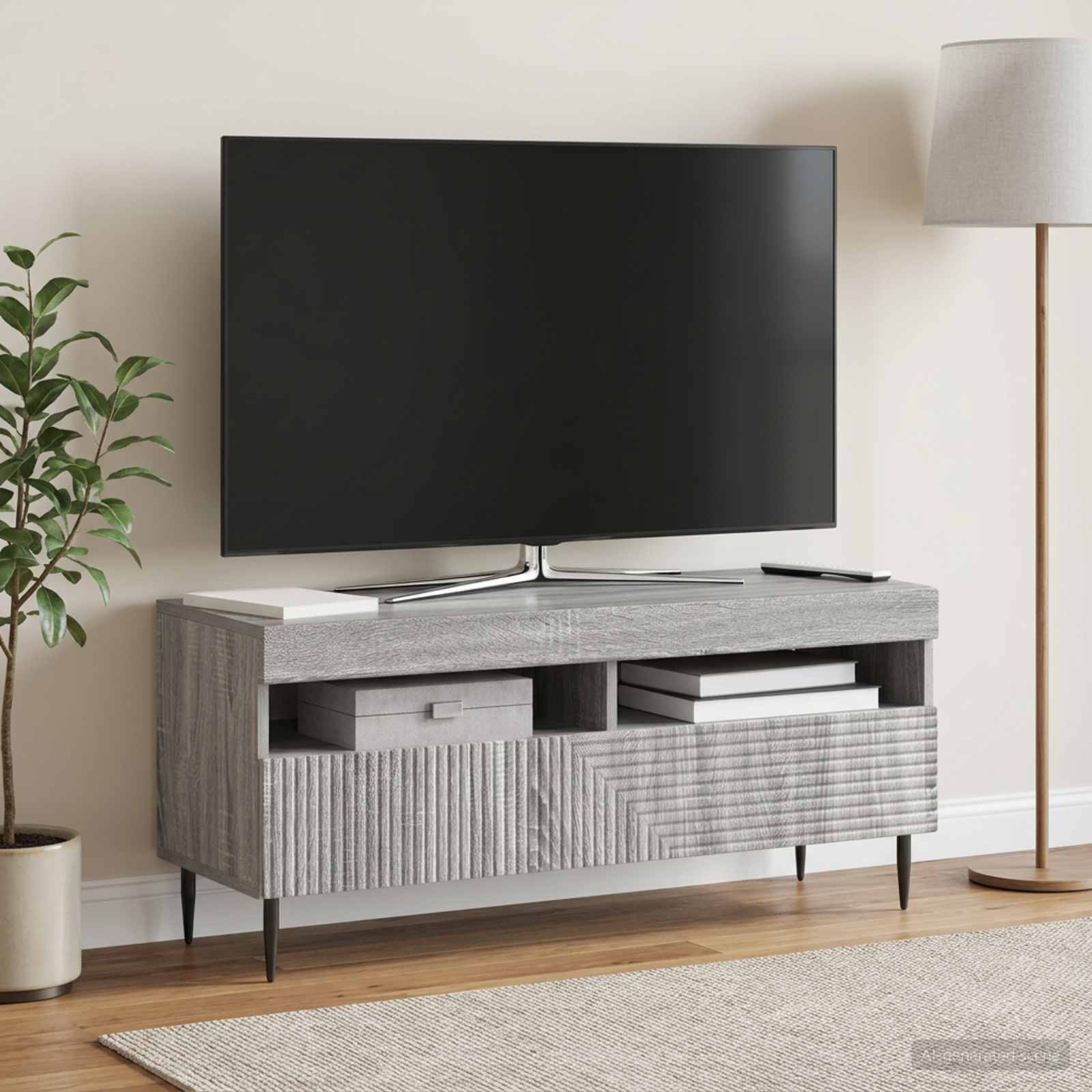 LED TV-kaappi Harmaa Sonoma Tekninen puu