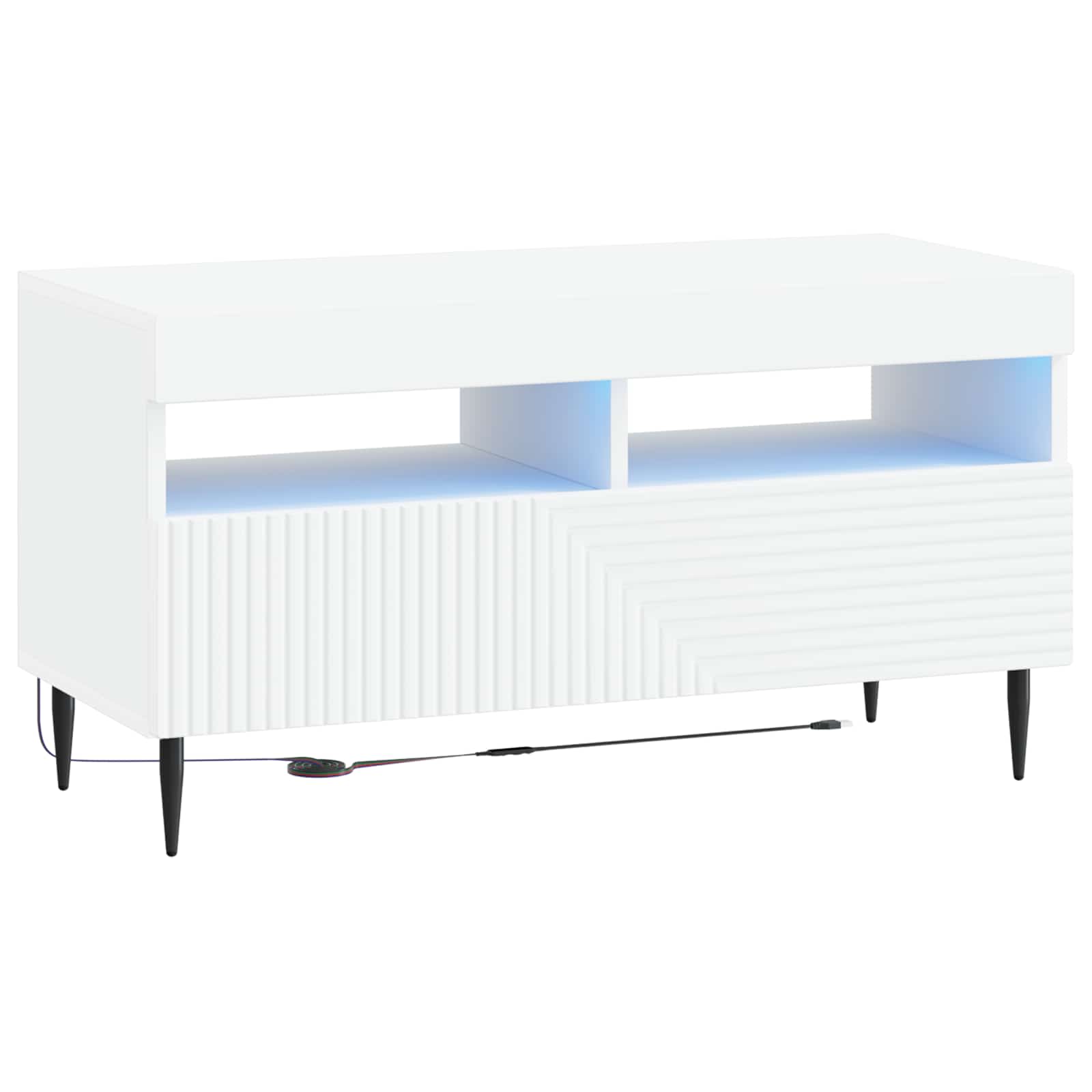 LED TV-kaappi valkoinen Tekninen puu