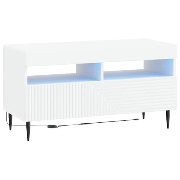 vidaXL LED TV kapp Valge Tehispuit