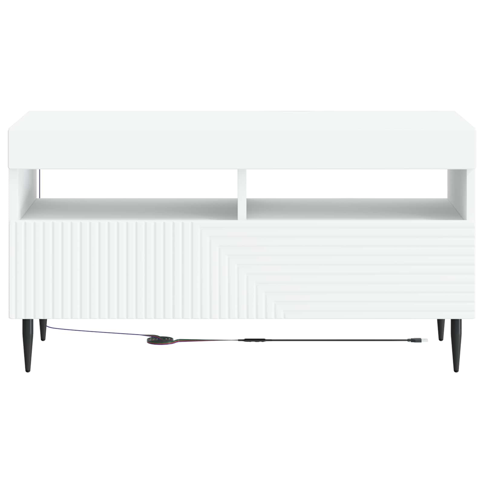 LED TV-kaappi valkoinen Tekninen puu - Image 4