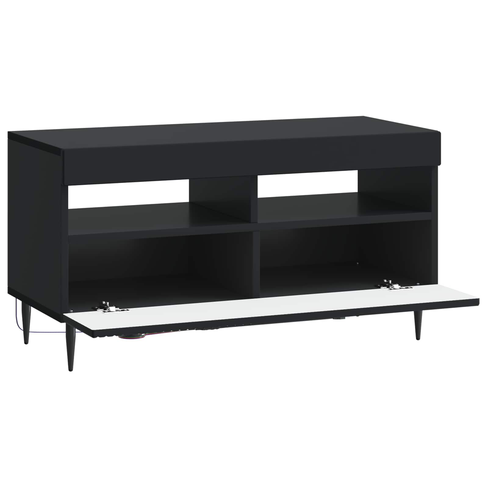 LED TV-kaappi Musta Tekninen puu - Image 3