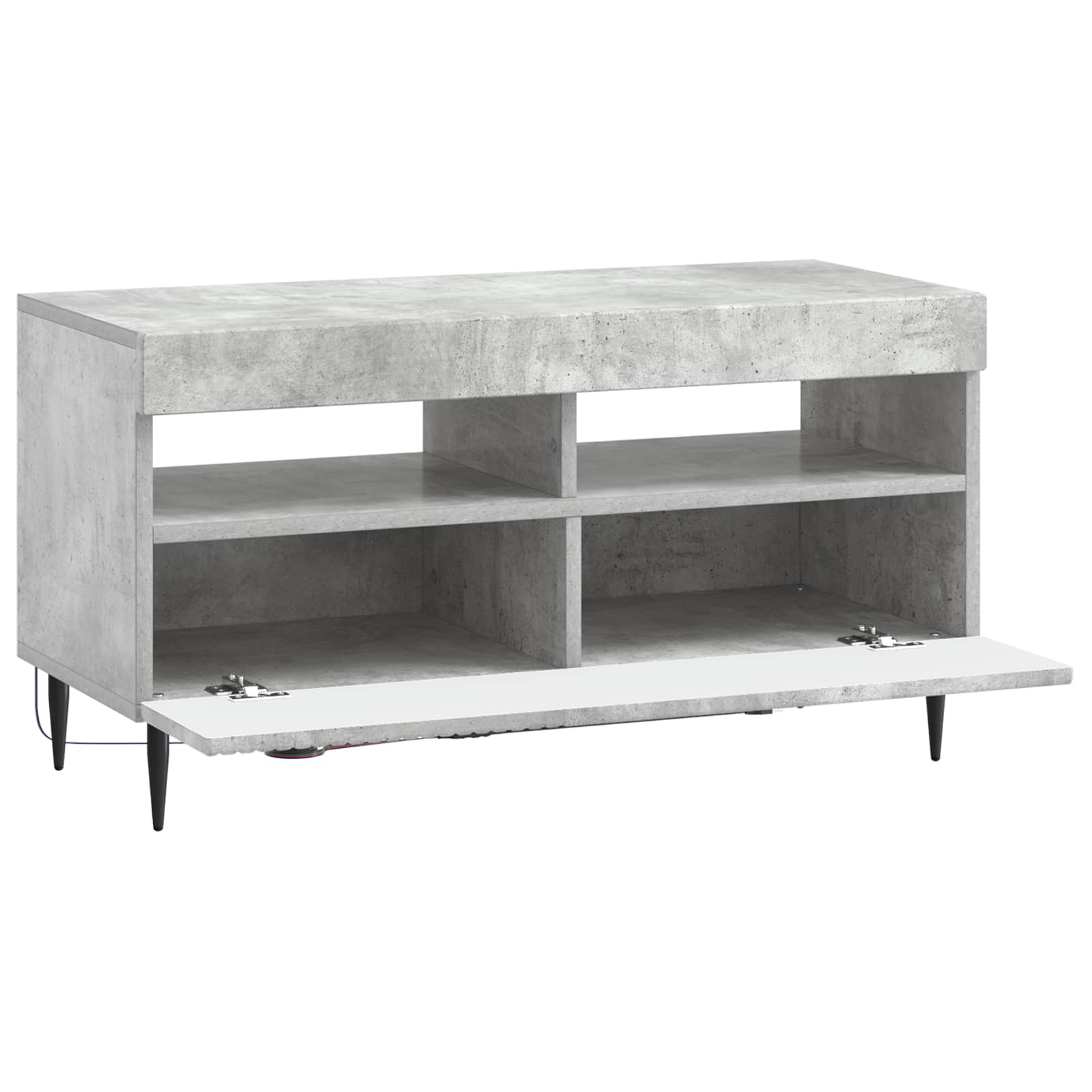 LED TV-kaappi Betoninharmaa Tekninen puu - Image 3