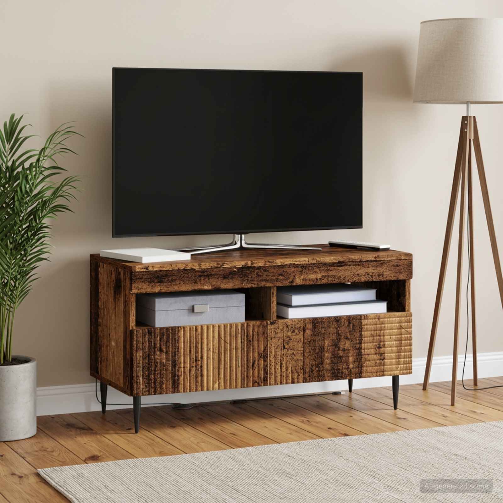 LED TV-kaappi Vanha puu Tekninen puu