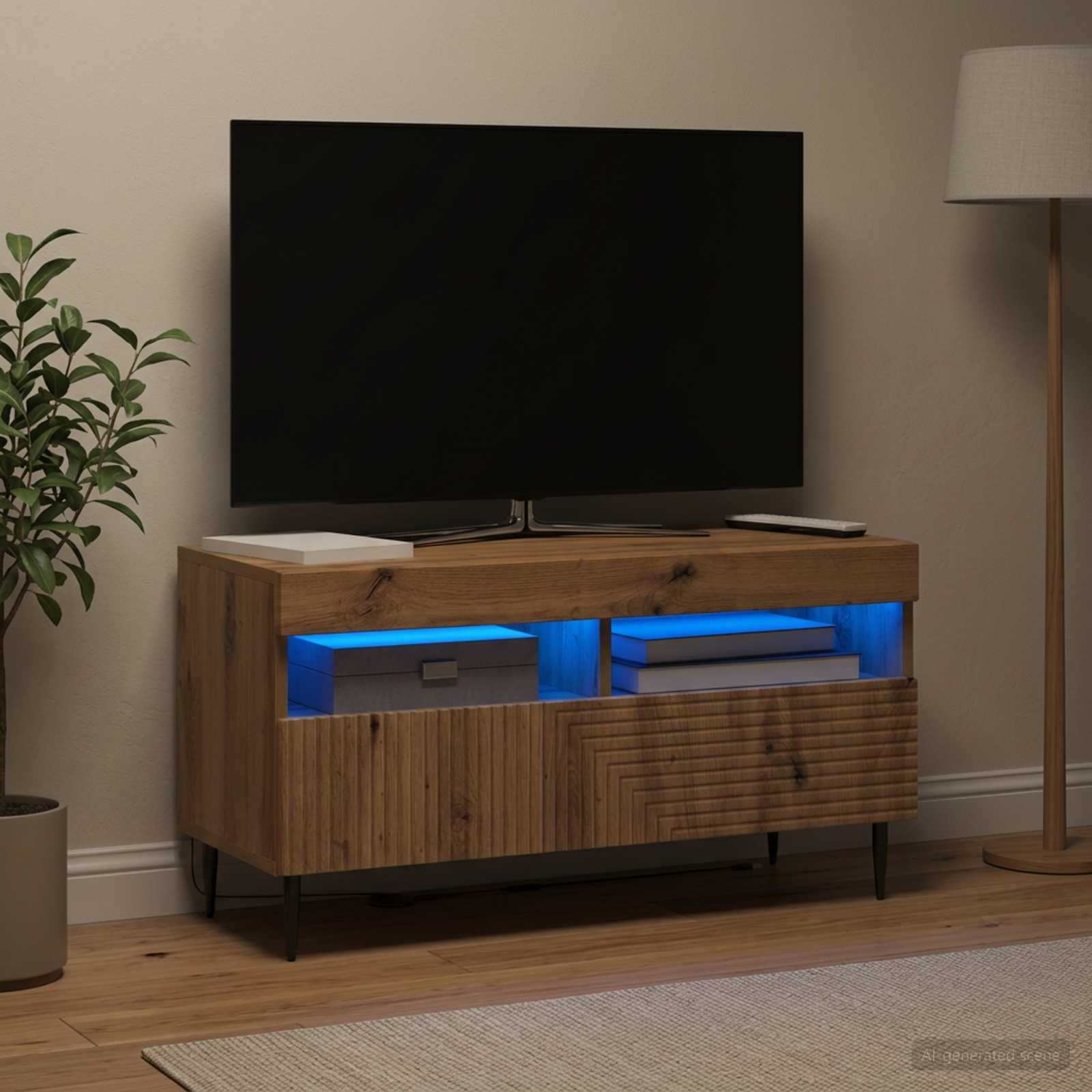 LED TV-kaappi Artisaanitammi Tekninen puu