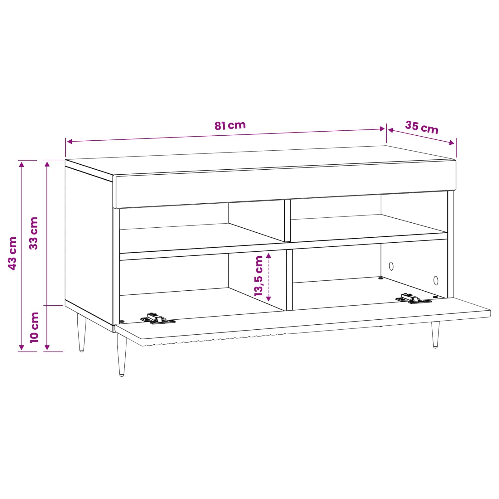 LED TV-kaappi Artisaanitammi Tekninen puu - Image 10