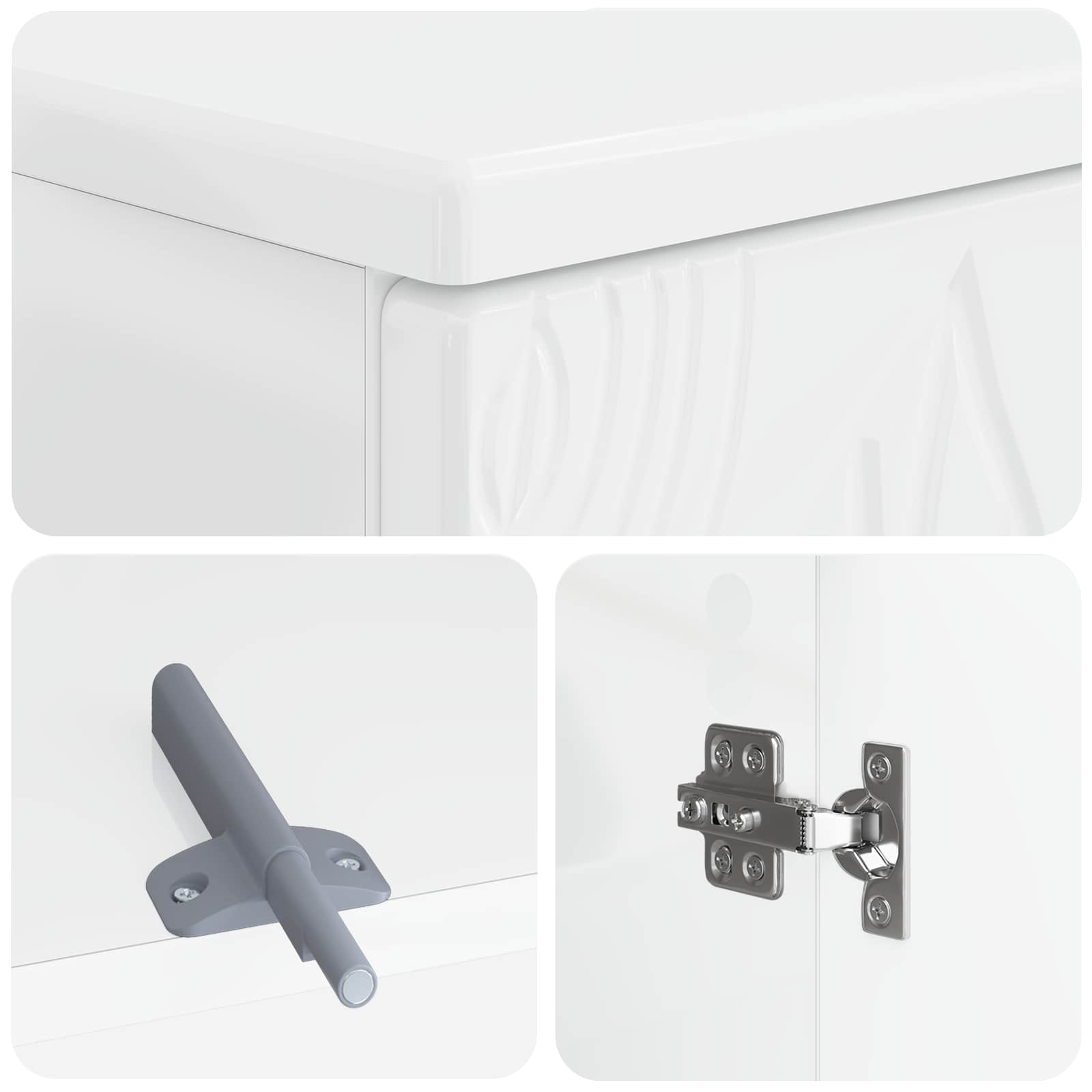 vidaXL Badkamer wastafelkast DELFT Hoogglans Wit 59,5 x 31,5 x 59 cm