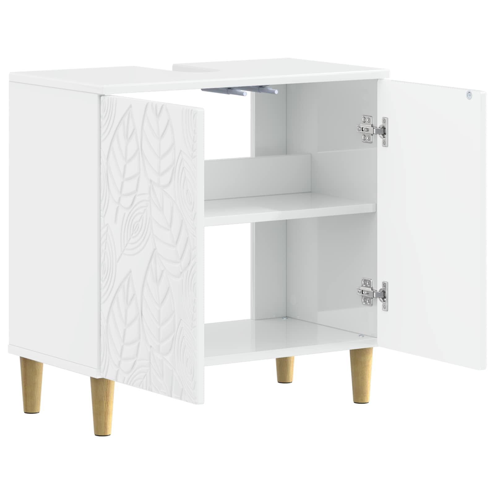 vidaXL Badkamer wastafelkast DELFT Hoogglans Wit 59,5 x 31,5 x 59 cm