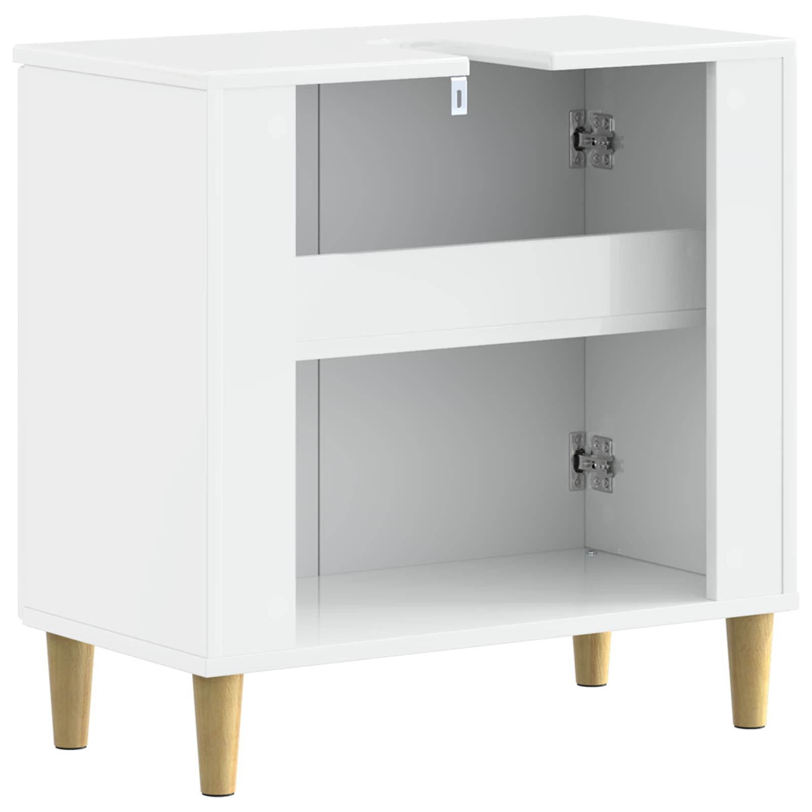 vidaXL Badkamer wastafelkast DELFT Hoogglans Wit 59,5 x 31,5 x 59 cm