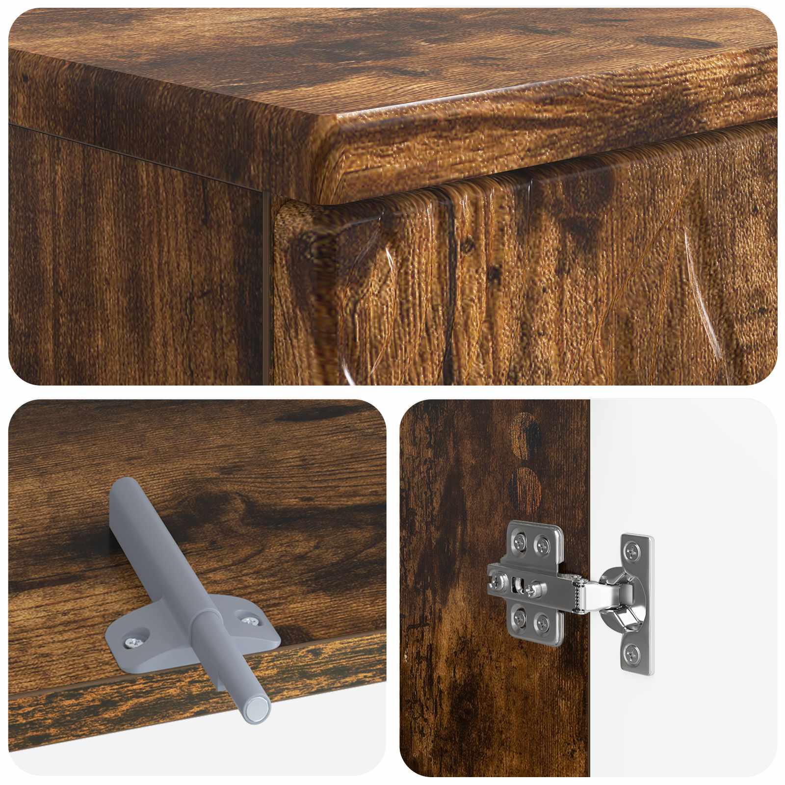 vidaXL Badkamer wastafelkast DELFT Gerookt eiken 59,5 x 31,5 x 59 cm