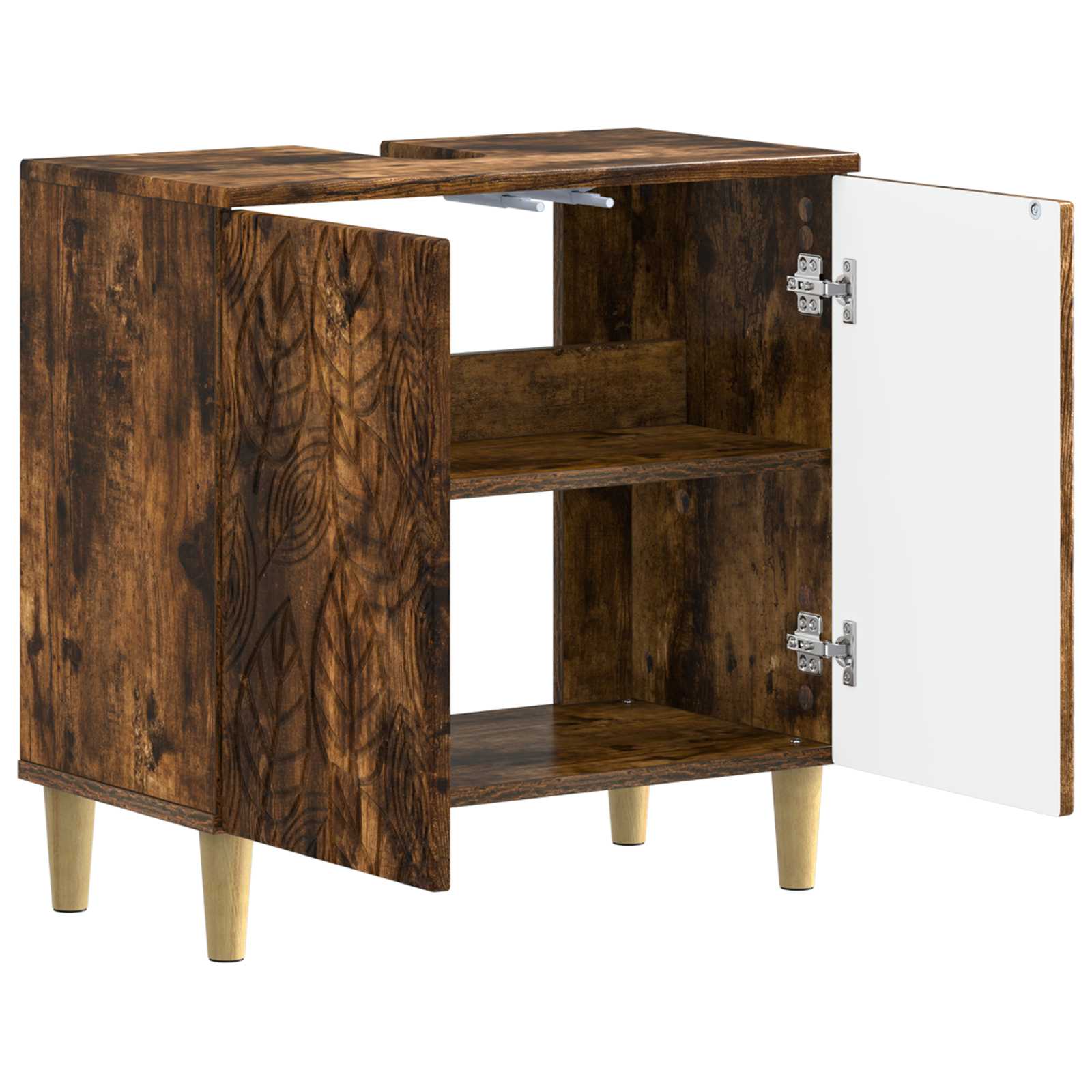 vidaXL Badkamer wastafelkast DELFT Gerookt eiken 59,5 x 31,5 x 59 cm