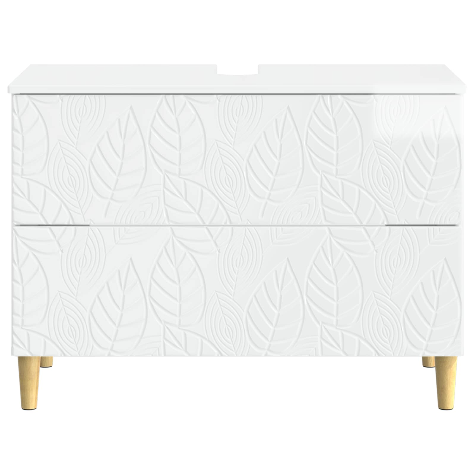Шкаф за мивка в баня DELFT Бял гланц 82 x 41 x 59 см – снимка 3