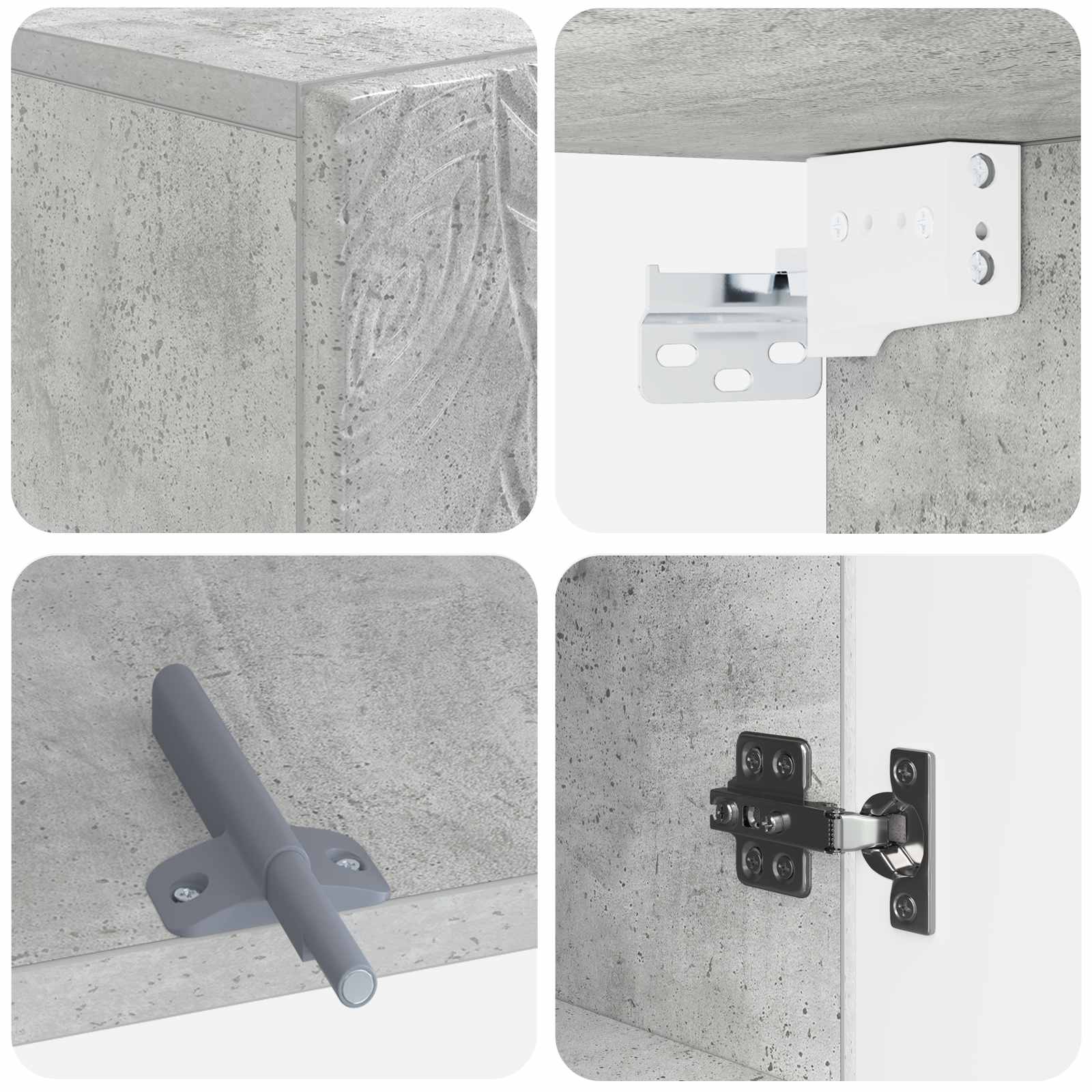 Armario de pared para baño DELFT Gris Hormigón 30 x 31 x 59 cm 7