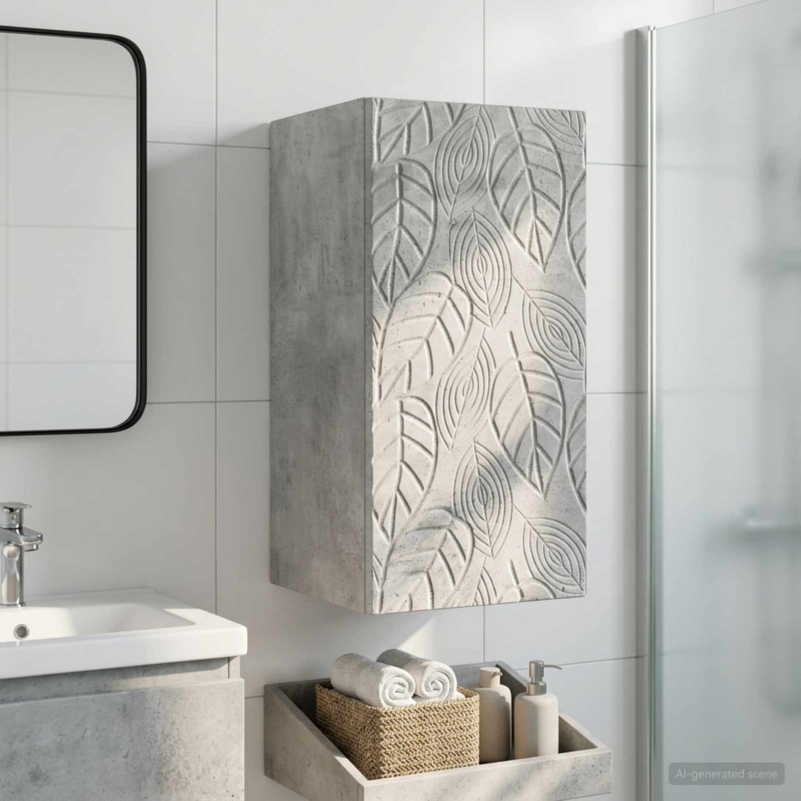 Armario de pared para baño DELFT Gris Hormigón 30 x 31 x 59 cm