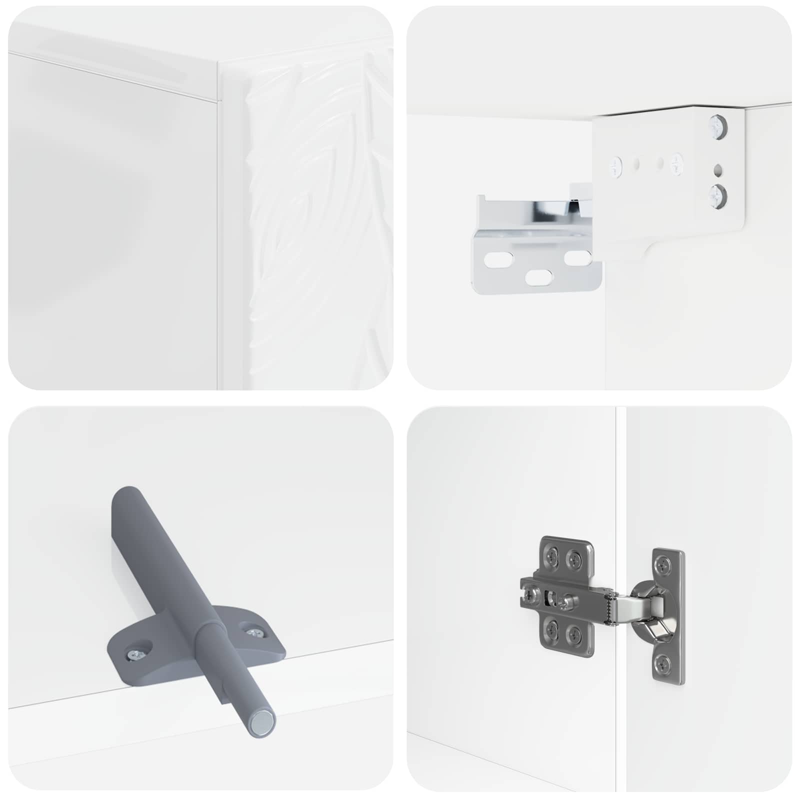 Armario de pared para baño DELFT Blanco Brillante 7