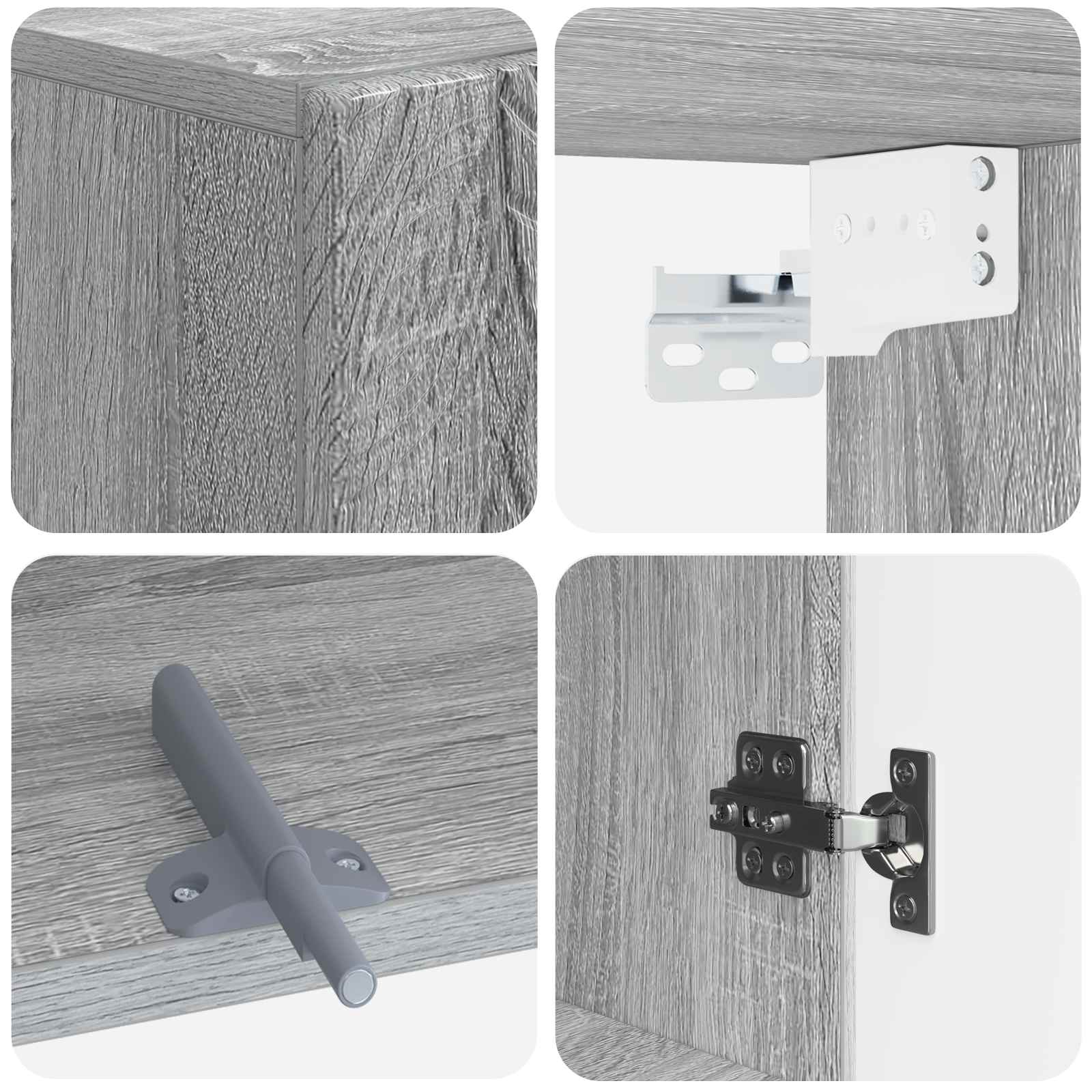 Armario de pared para baño DELFT Sonoma gris 30 x 31 x 59 cm 7