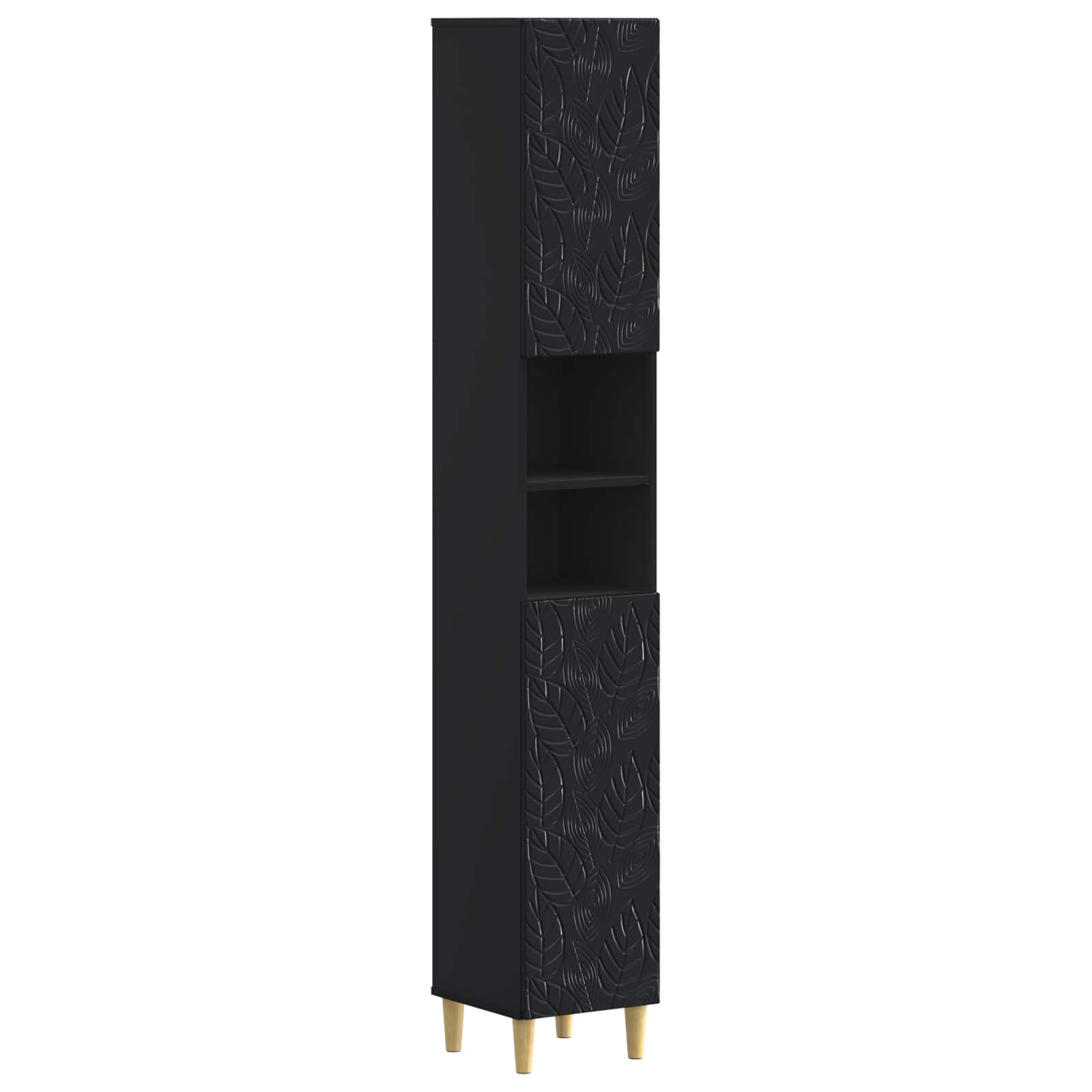 Badkamerkast met Open Plank DELFT Zwart 30 x 31 x 190 cm – afbeelding 1