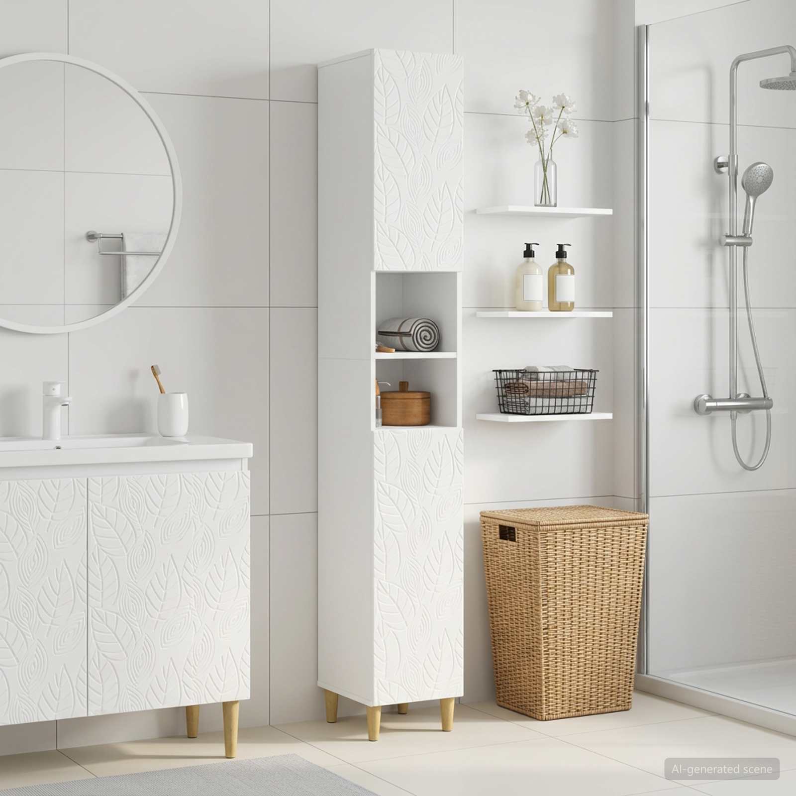 vidaXL Badkamerkast met Open Plank DELFT Hoogglans Wit