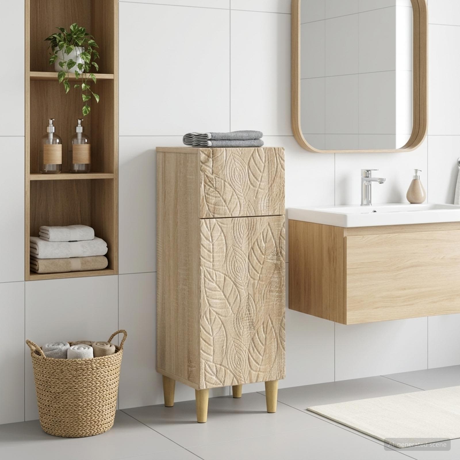 Armario de Almacenamiento para Baño DELFT Roble Sonoma