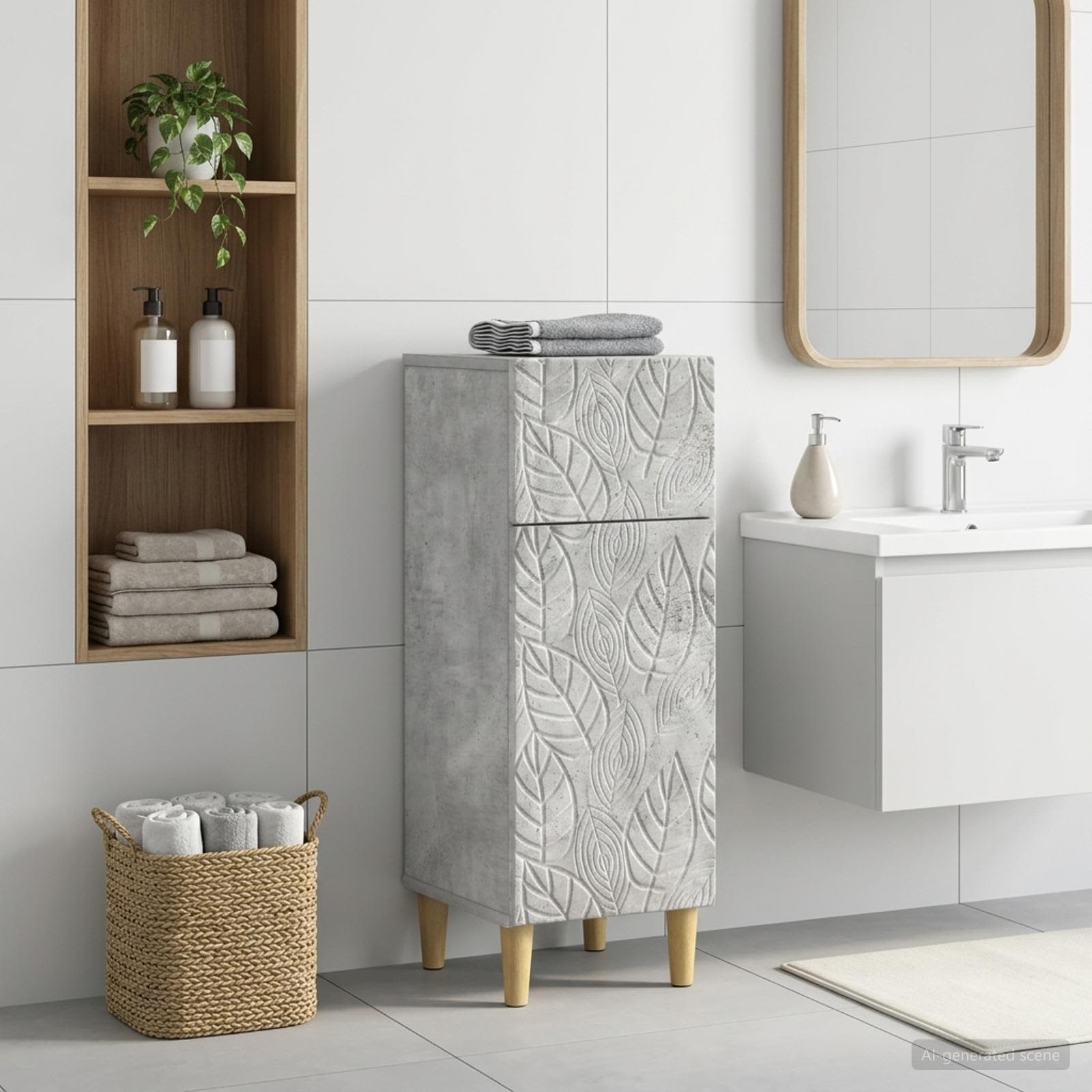 Badkamer Opbergkast DELFT Betongrijs 30 x 31 x 80 cm