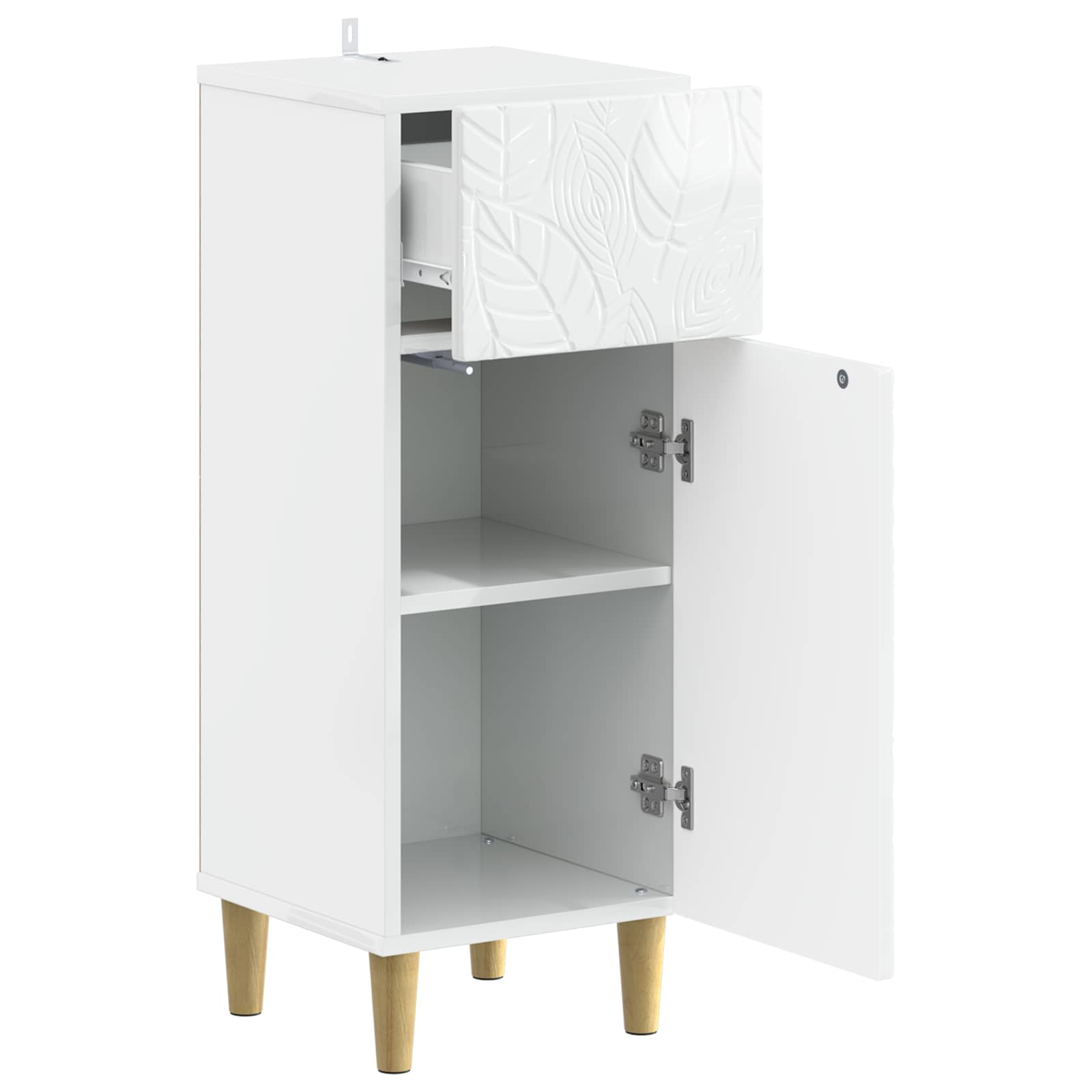 vidaXL Badkamer Opbergkast DELFT Hoogglans Wit 30 x 31 x 80 cm