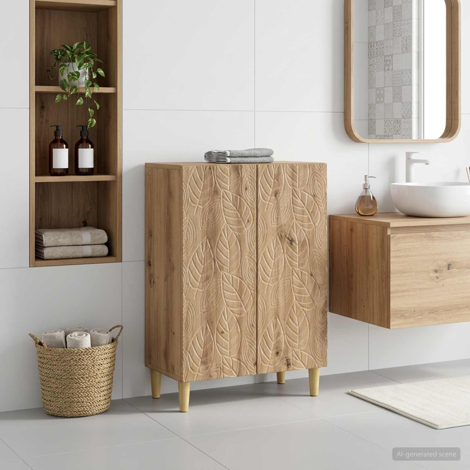 Vannitoa hoiukapp DELFT Artisan tamm 59,5 x 31 x 80 cm