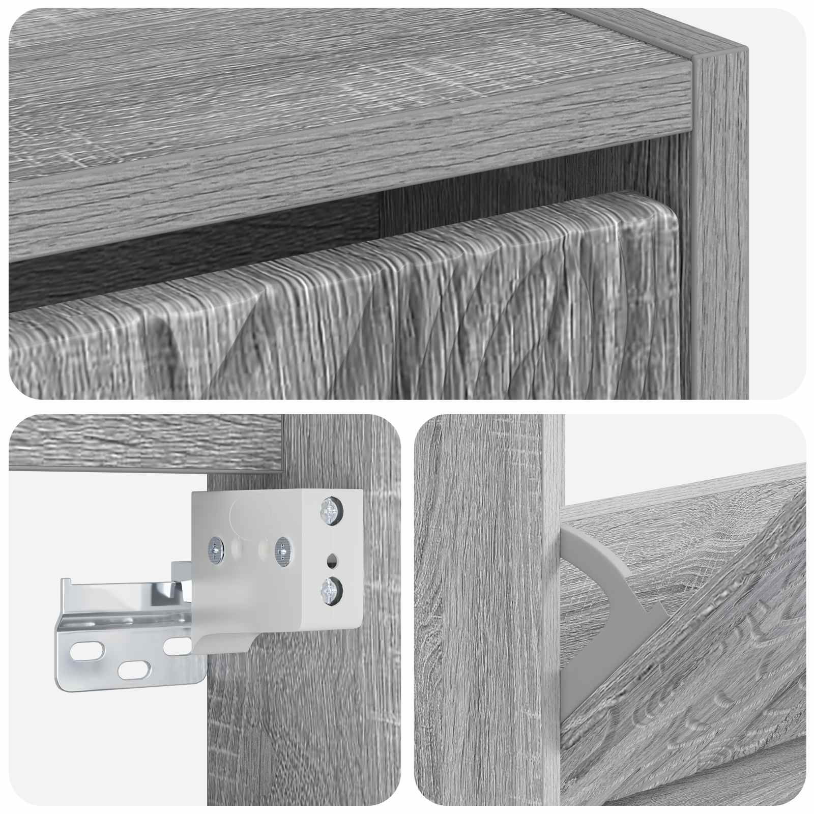Wandgemonteerde Schoenkast DELFT 71 x 17 x 43 cm Bewerkt hout image 6