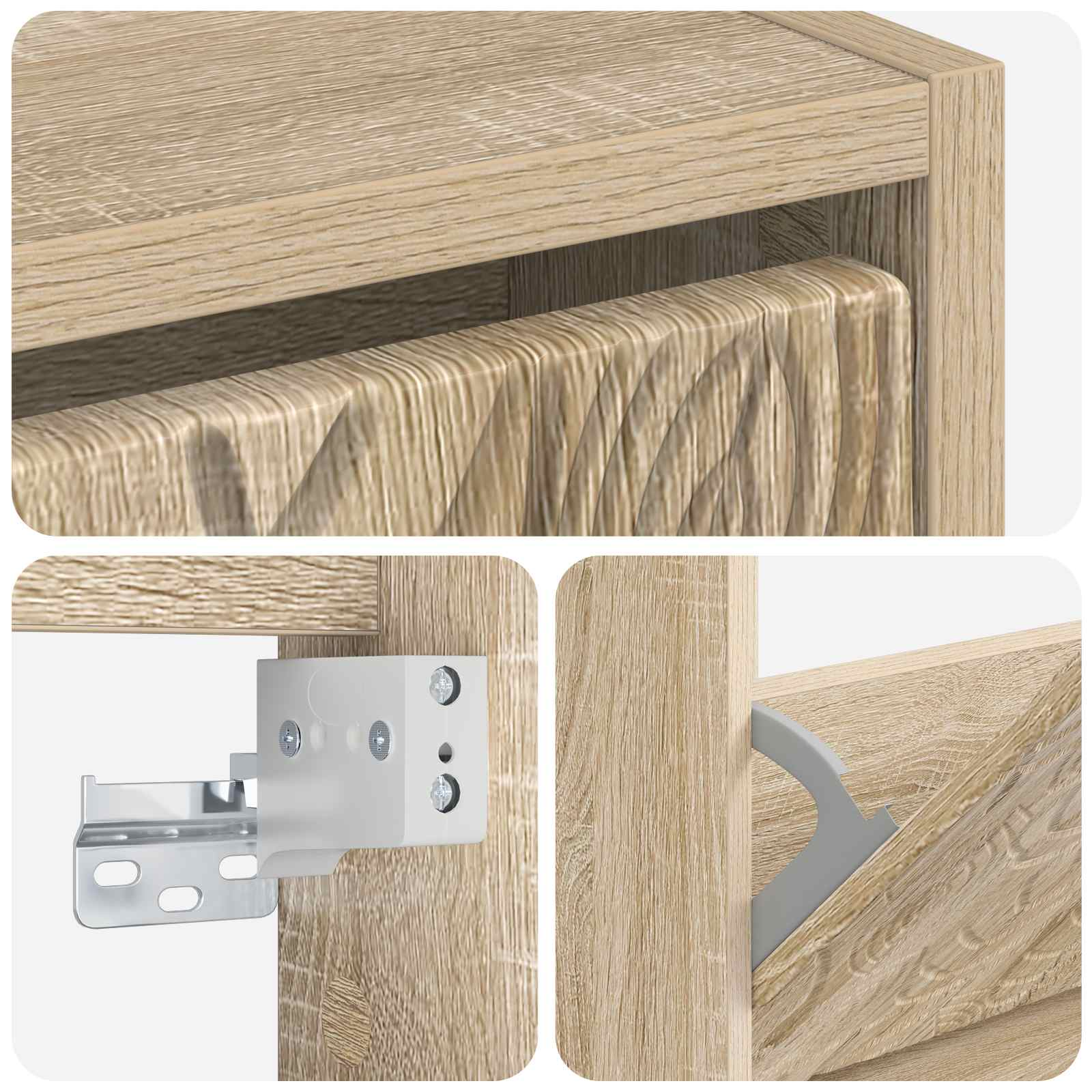Wandgemonteerde Schoenkast DELFT 71 x 17 x 86 cm Bewerkt hout image 6