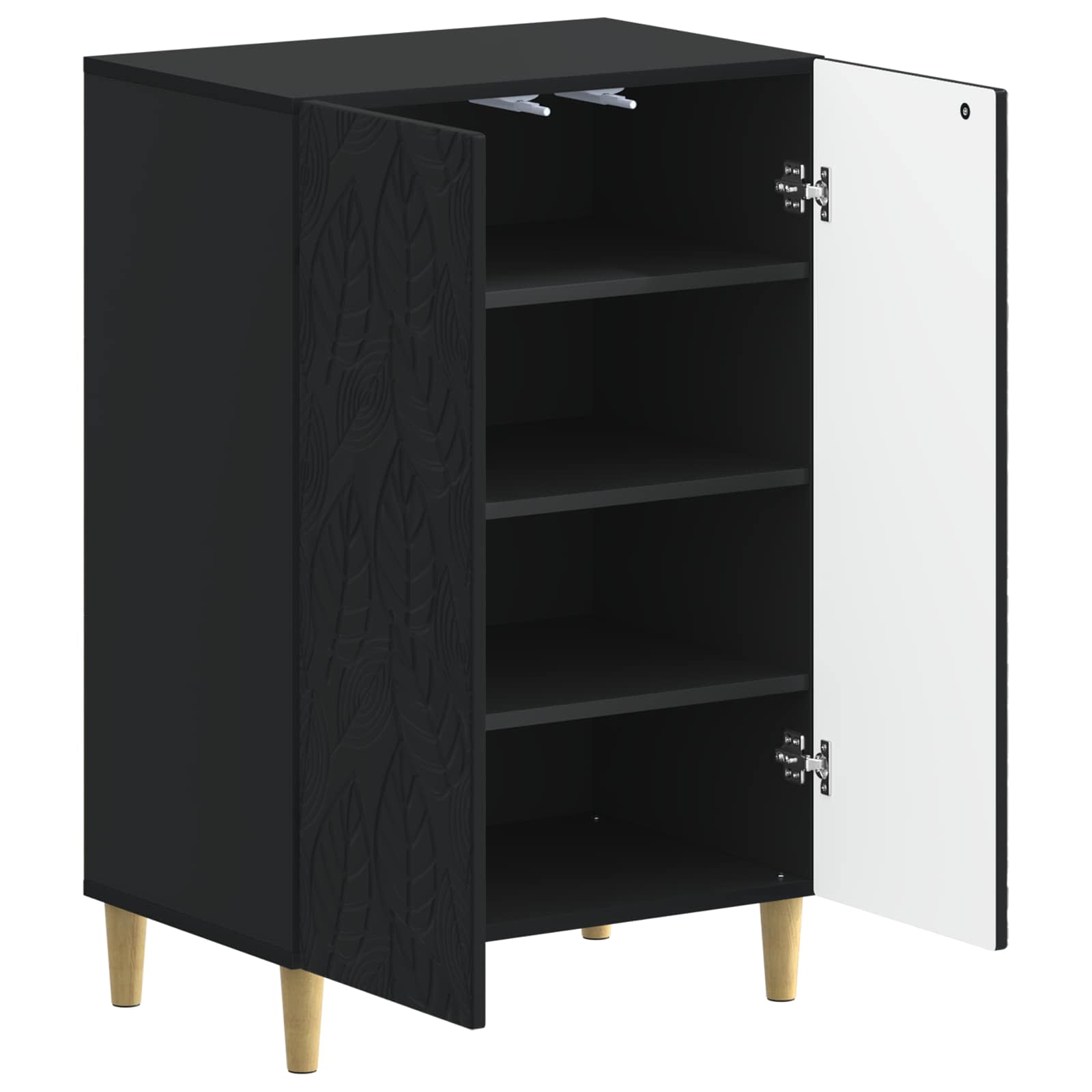 Schoenenkast DELFT 59,5 x 39,5 x 90 cm Bewerkt hout Zwart image 2