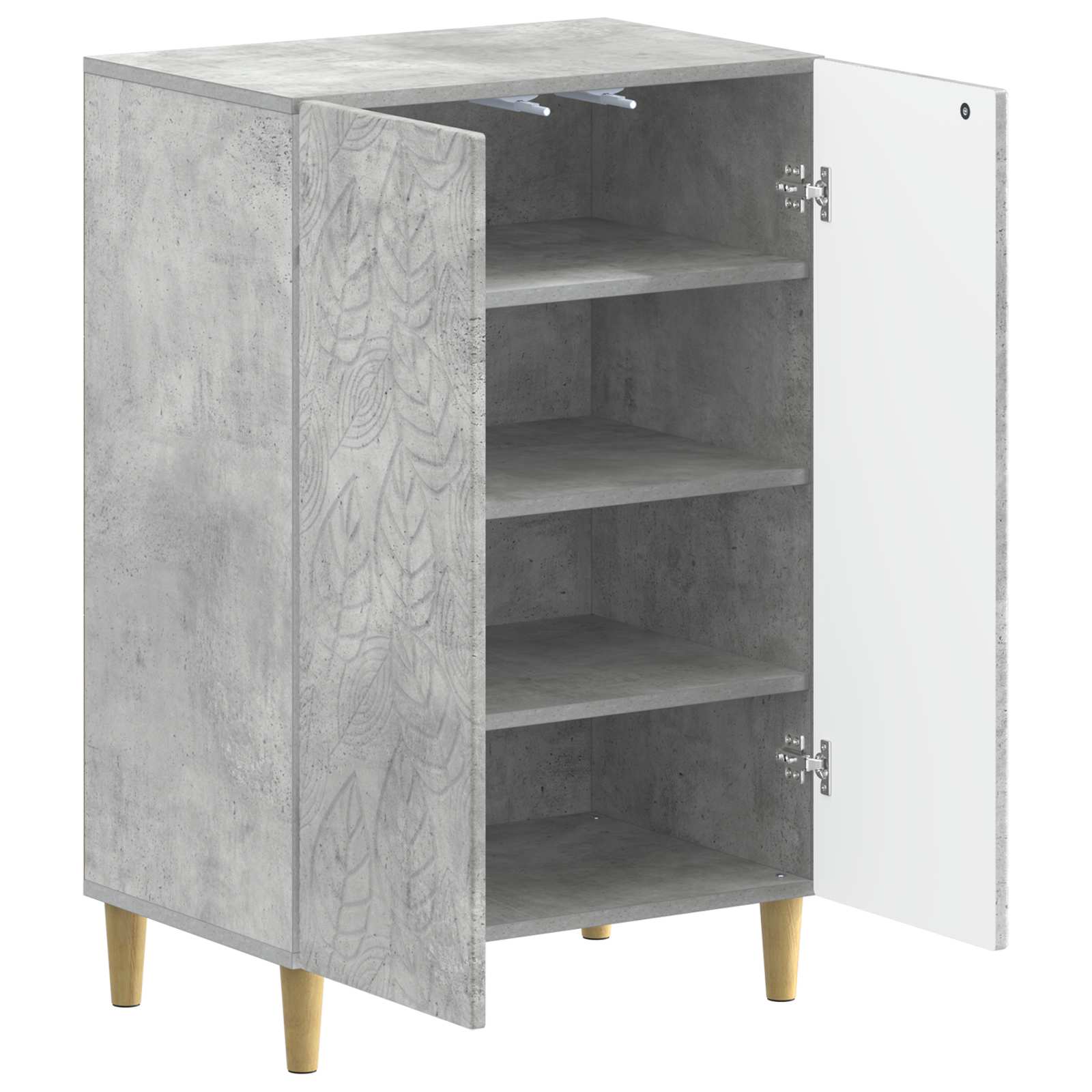 Schoenenkast DELFT 59,5 x 39,5 x 90 cm Bewerkt hout Betongrijs image 2