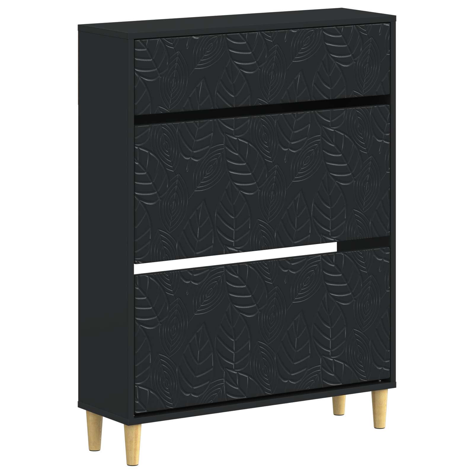 Schoenenkast DELFT 78 x 24 x 103 cm Bewerkt hout Zwart image 1