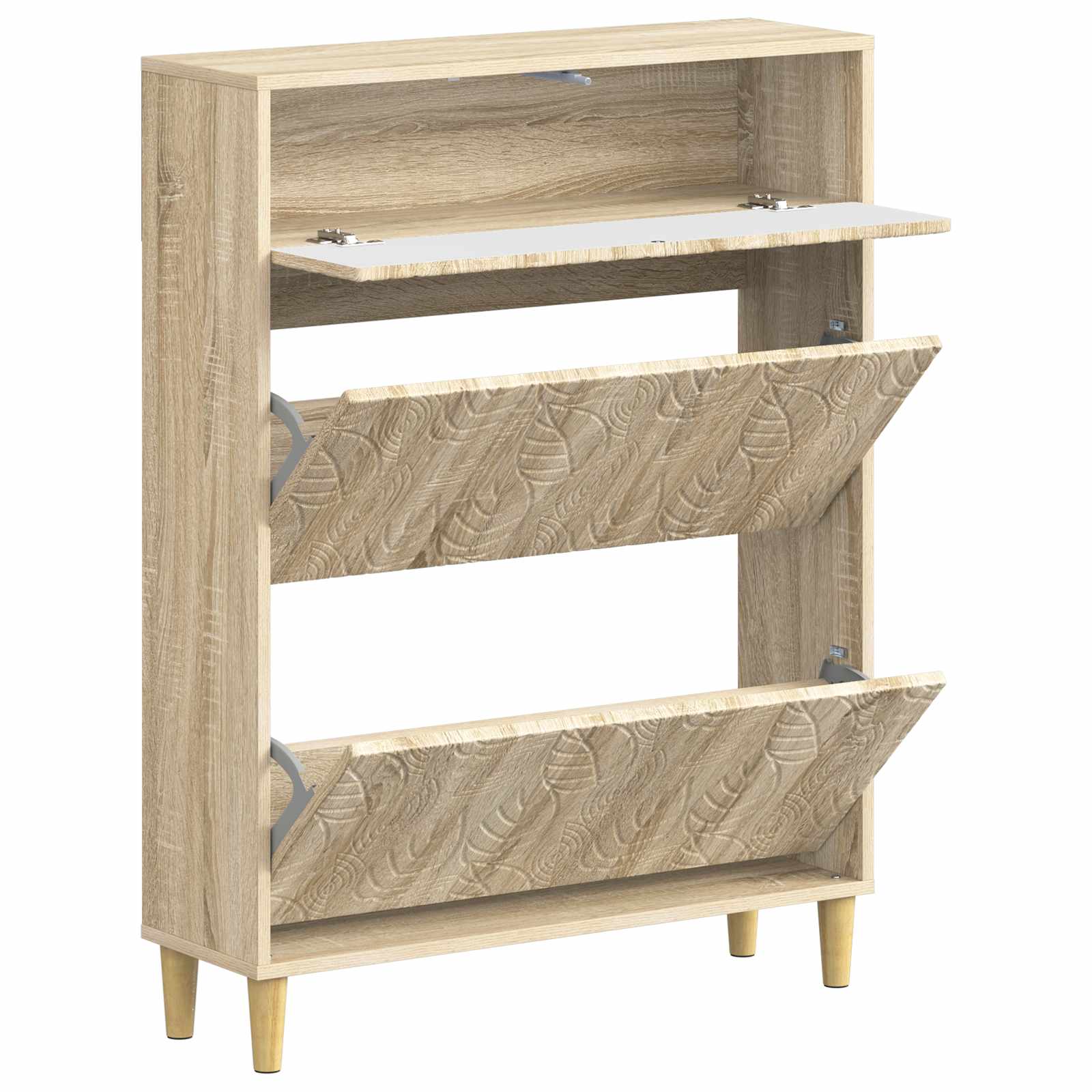 Schoenenkast DELFT 78 x 24 x 103 cm Bewerkt hout Sonoma Eiken image 2