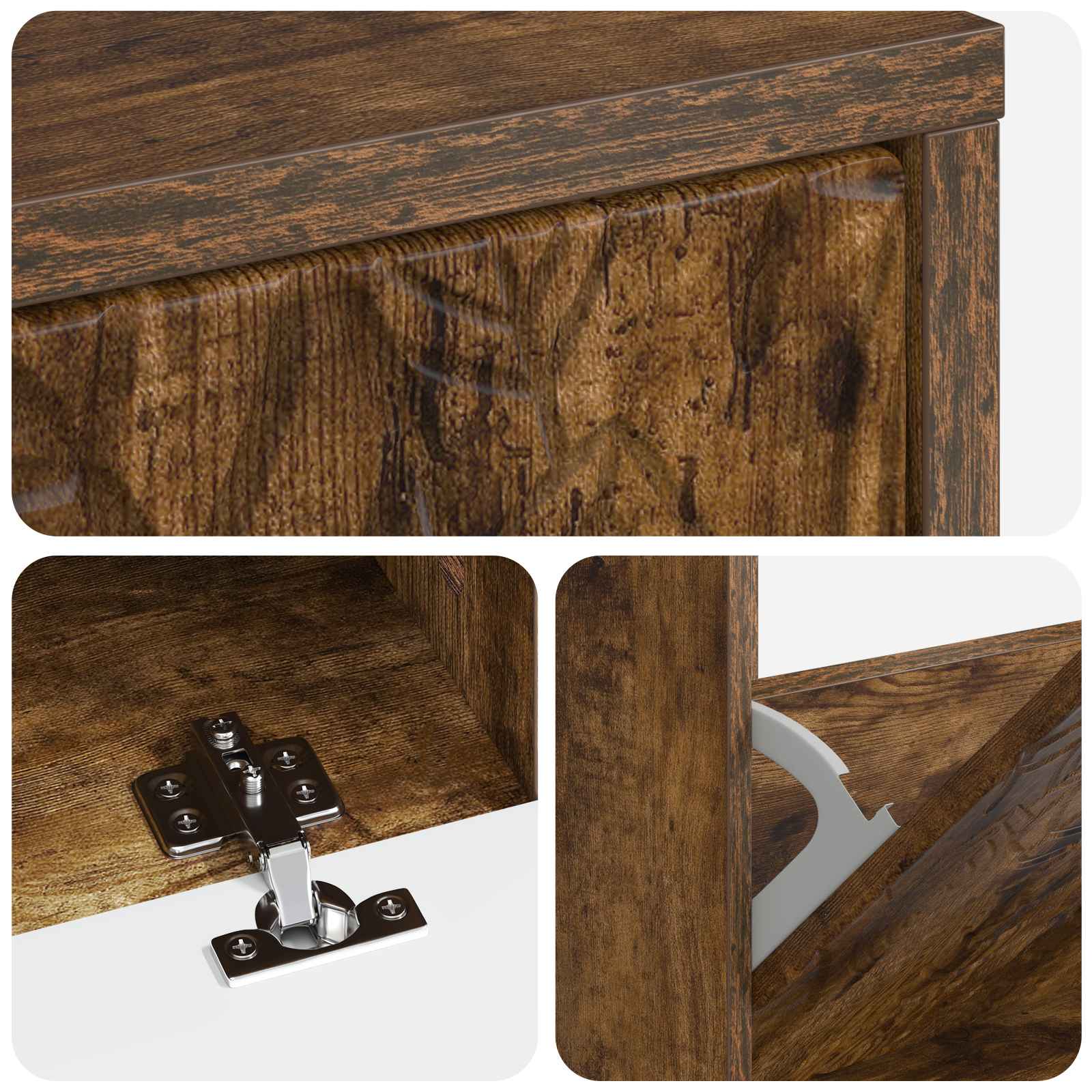 Schoenenkast DELFT 78 x 24 x 103 cm Bewerkt hout Gerookt eiken image 6