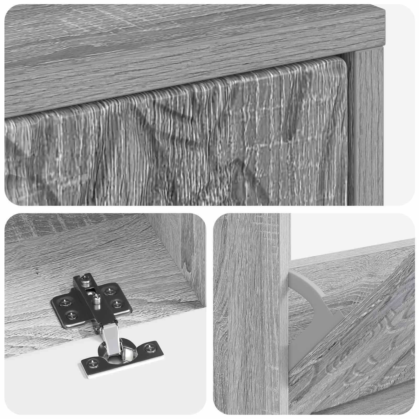 Schoenenkast DELFT 78 x 24 x 103 cm Bewerkt hout Grijs Sonoma image 6