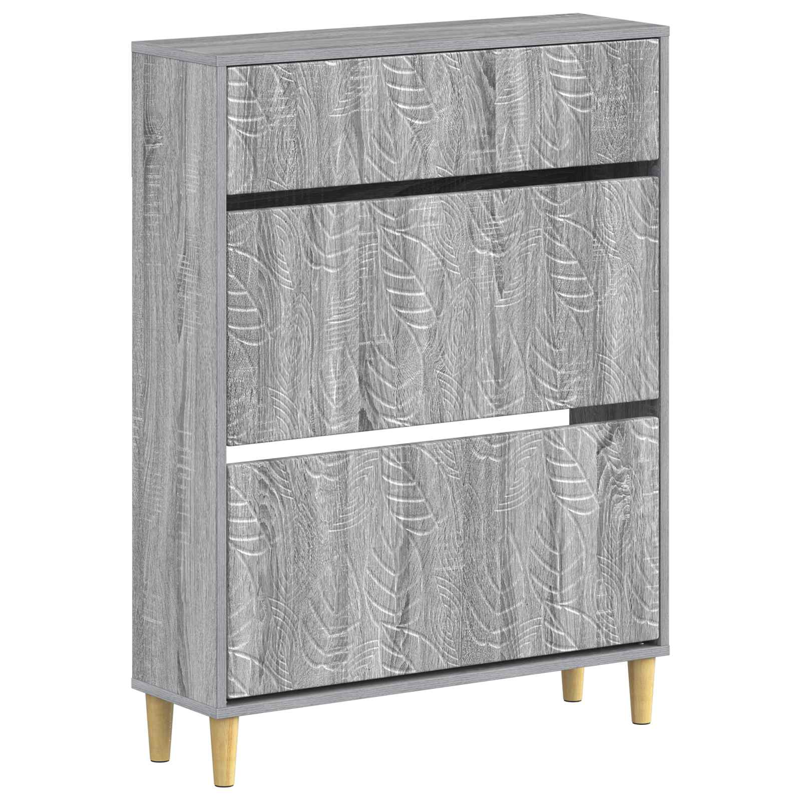 Schoenenkast DELFT 78 x 24 x 103 cm Bewerkt hout Grijs Sonoma image 1