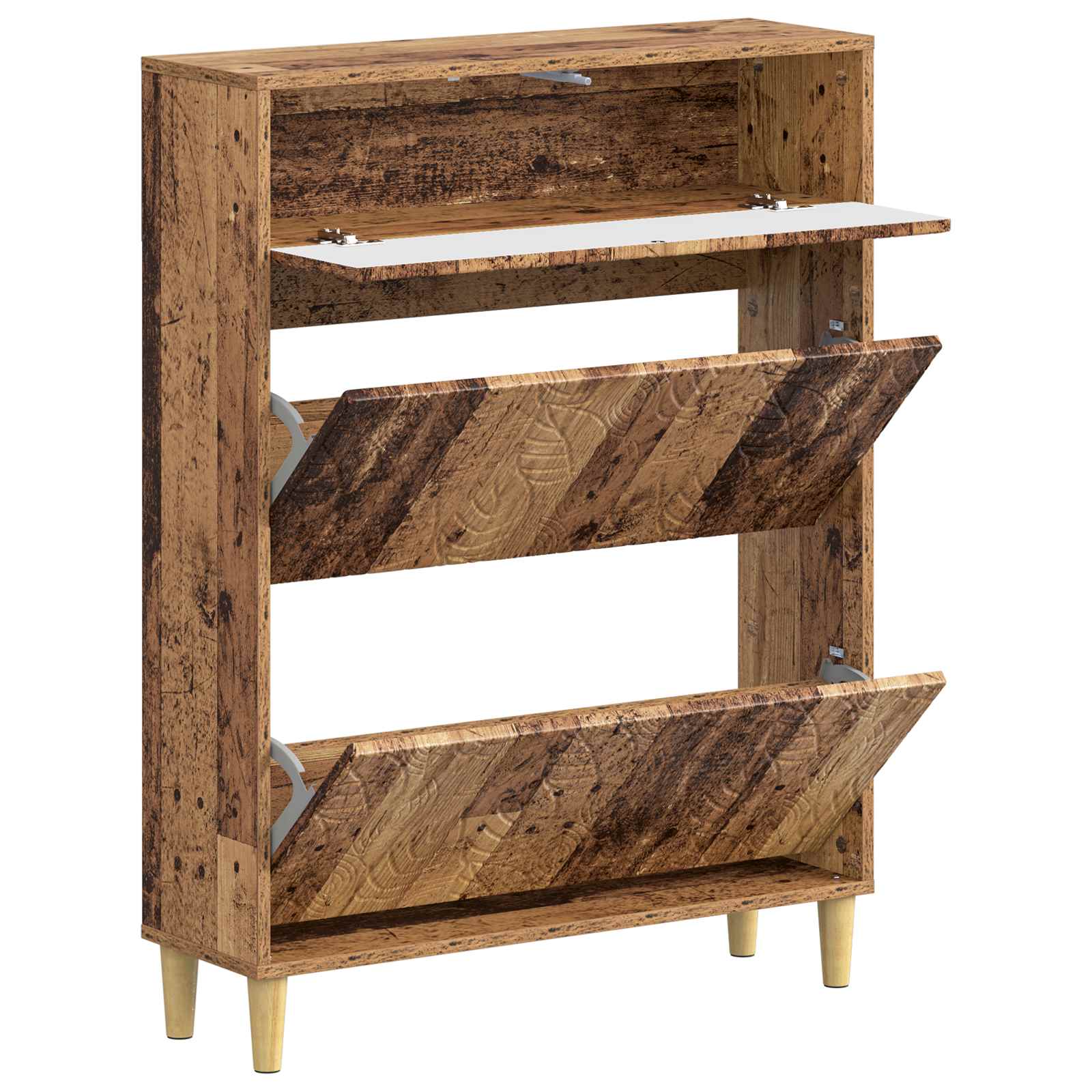 Schoenenkast DELFT 78 x 24 x 103 cm Bewerkt hout Oud hout image 2