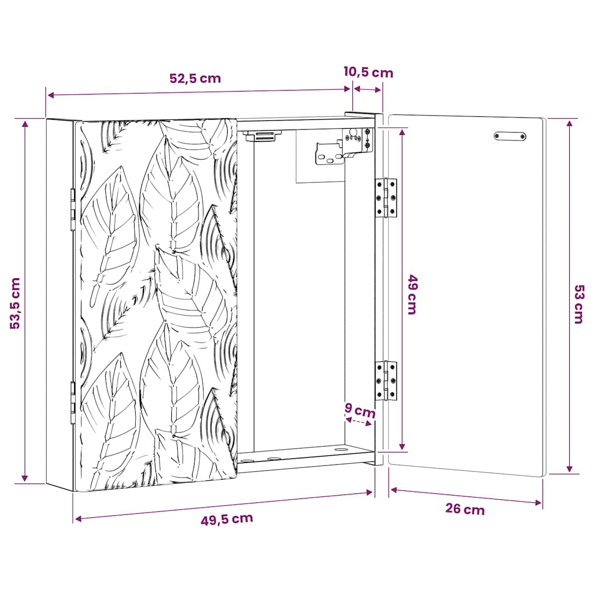 Dartboard Skab DELFT 52,5 x 10,5 x 53,5 cm - Billede 9