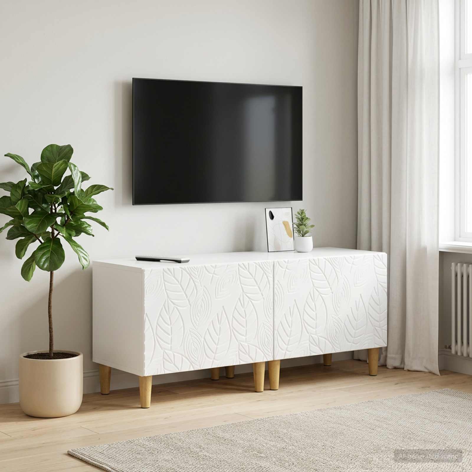 vidaXL Tv-meubel Hoogglans Wit Bewerkt hout