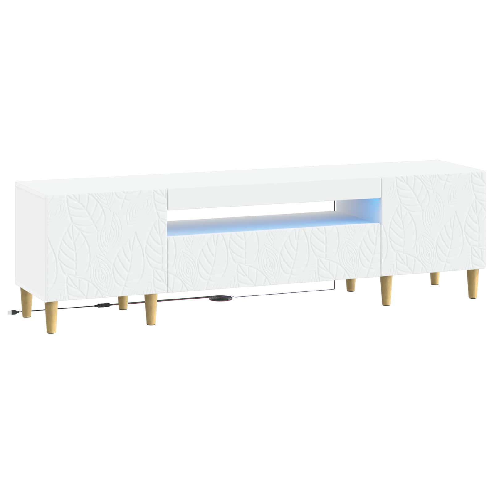 LED TV-kaappi valkoinen Tekninen puu