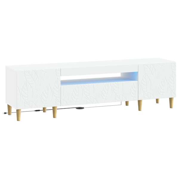 vidaXL LED TV kapp Valge Tehispuit