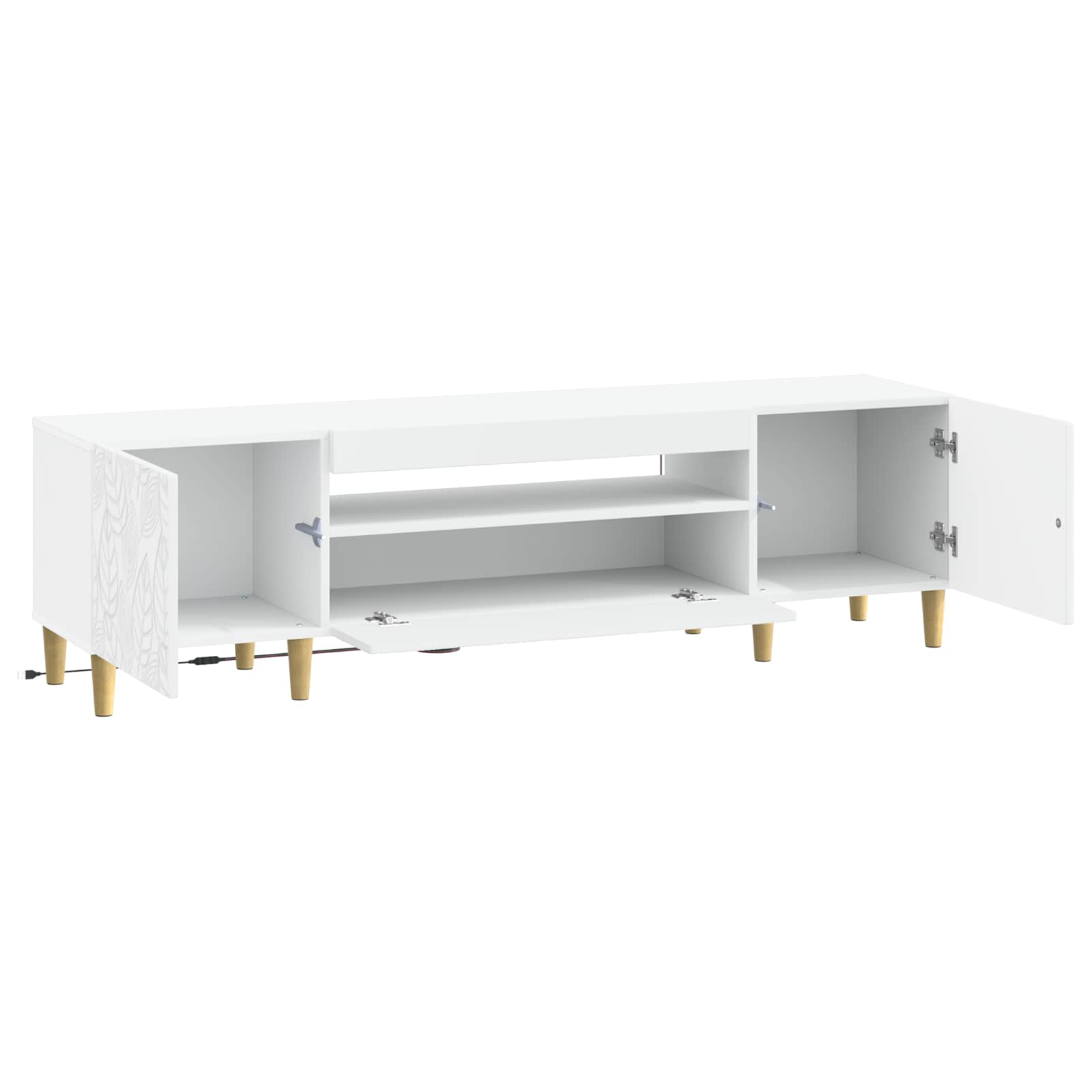 LED TV-kaappi valkoinen Tekninen puu - Image 3