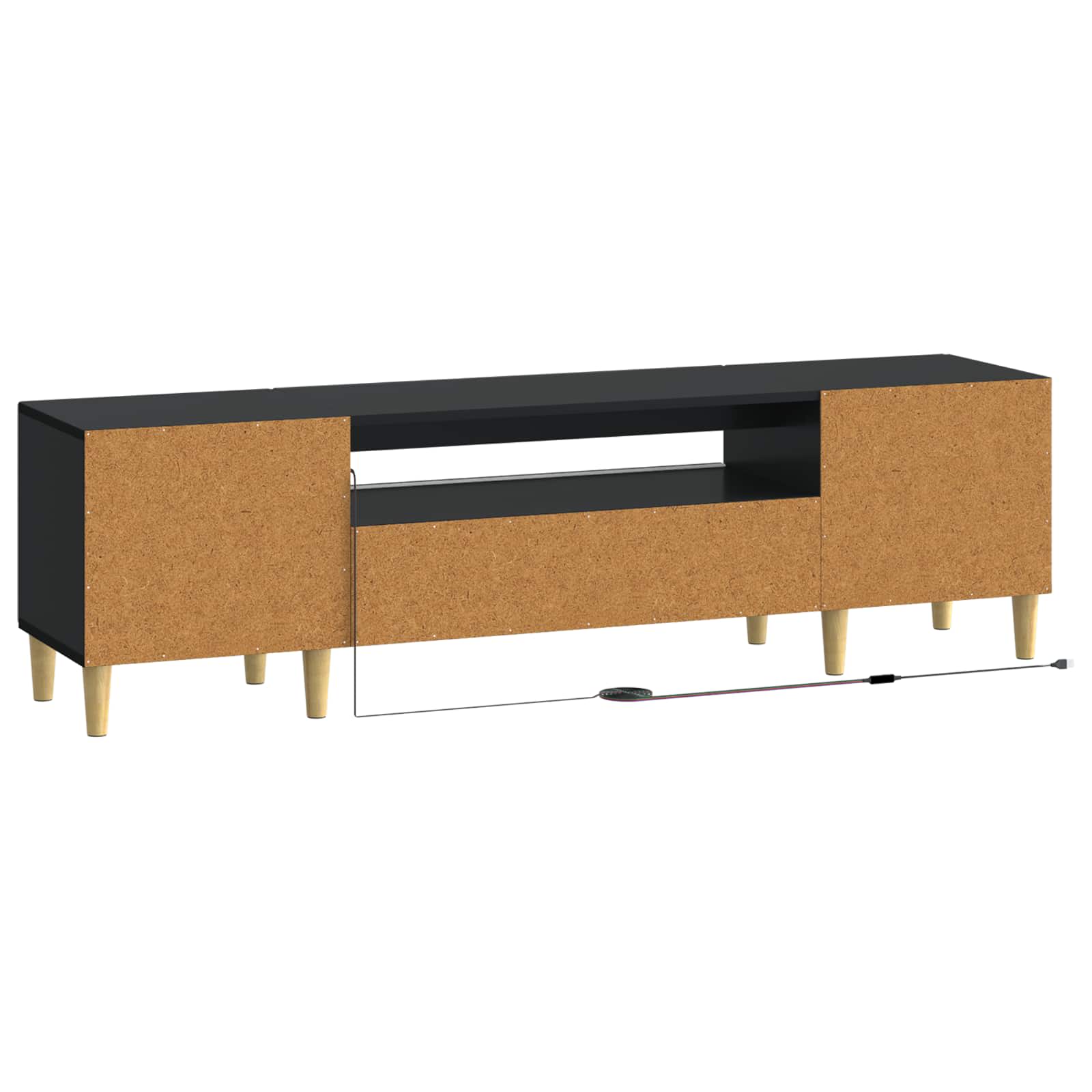 LED TV-kaappi Musta Tekninen puu - Image 6
