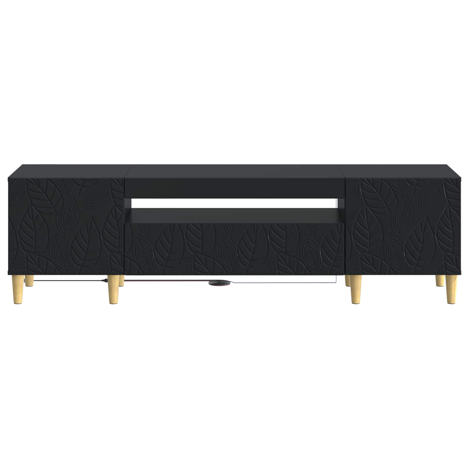 LED TV-kaappi Musta Tekninen puu - Image 4