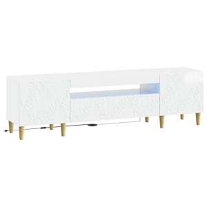 vidaXL LED TV kapp DELFT 153 x 35 x 43 cm K&otilde;rgl&auml;ikega valge Tehispuit