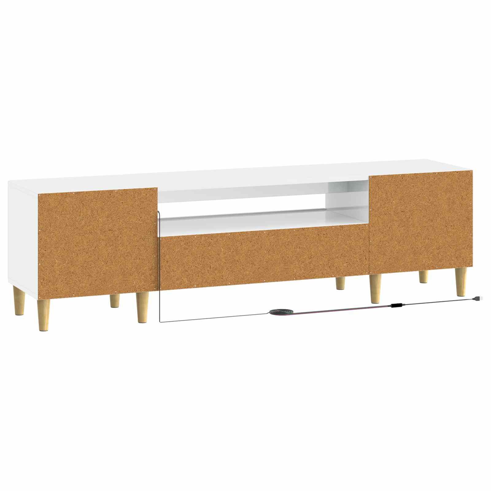 LED TV-kaappi Korkeakiiltoinen valkoinen Tekninen puu - Image 6