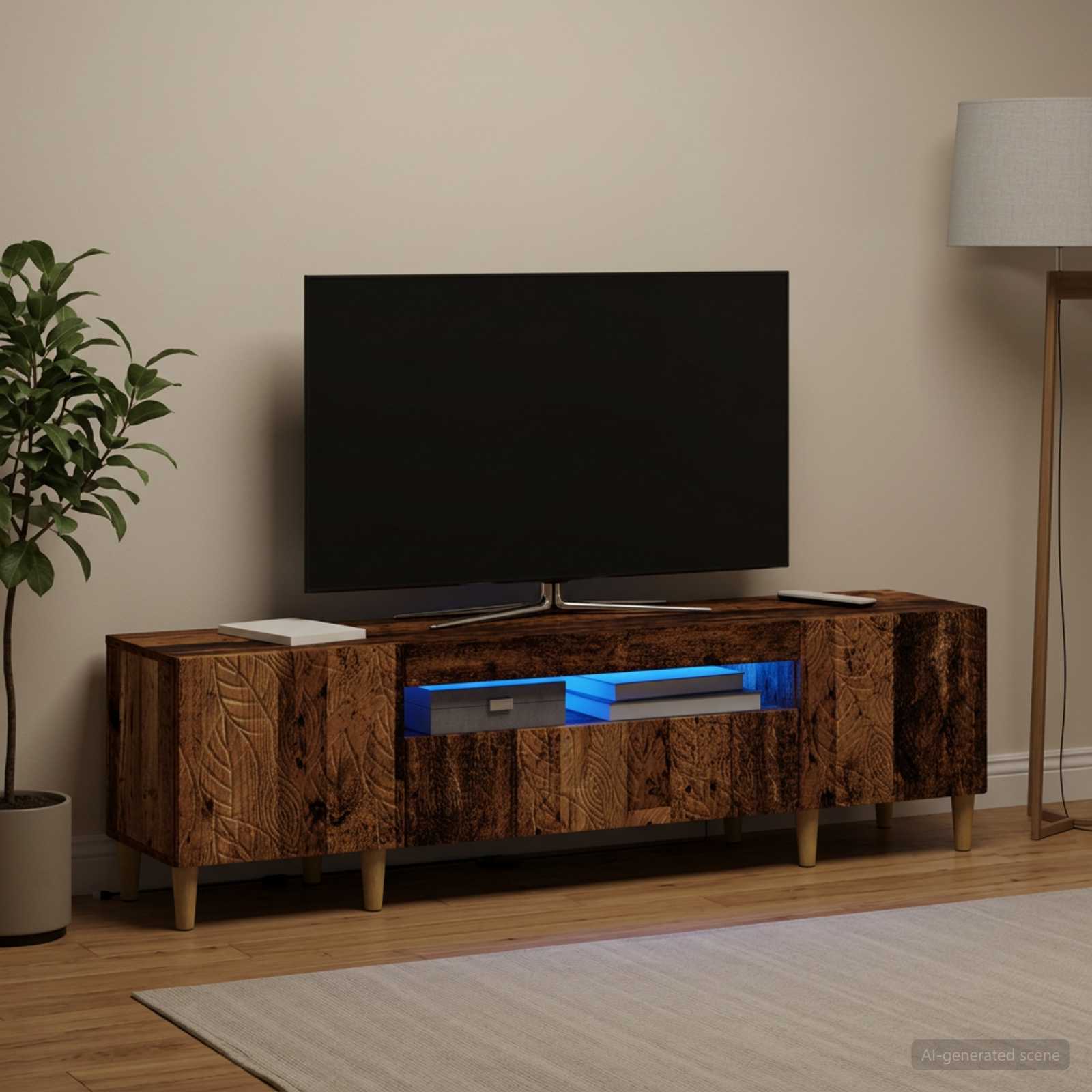LED TV-kaappi Vanha puu Tekninen puu