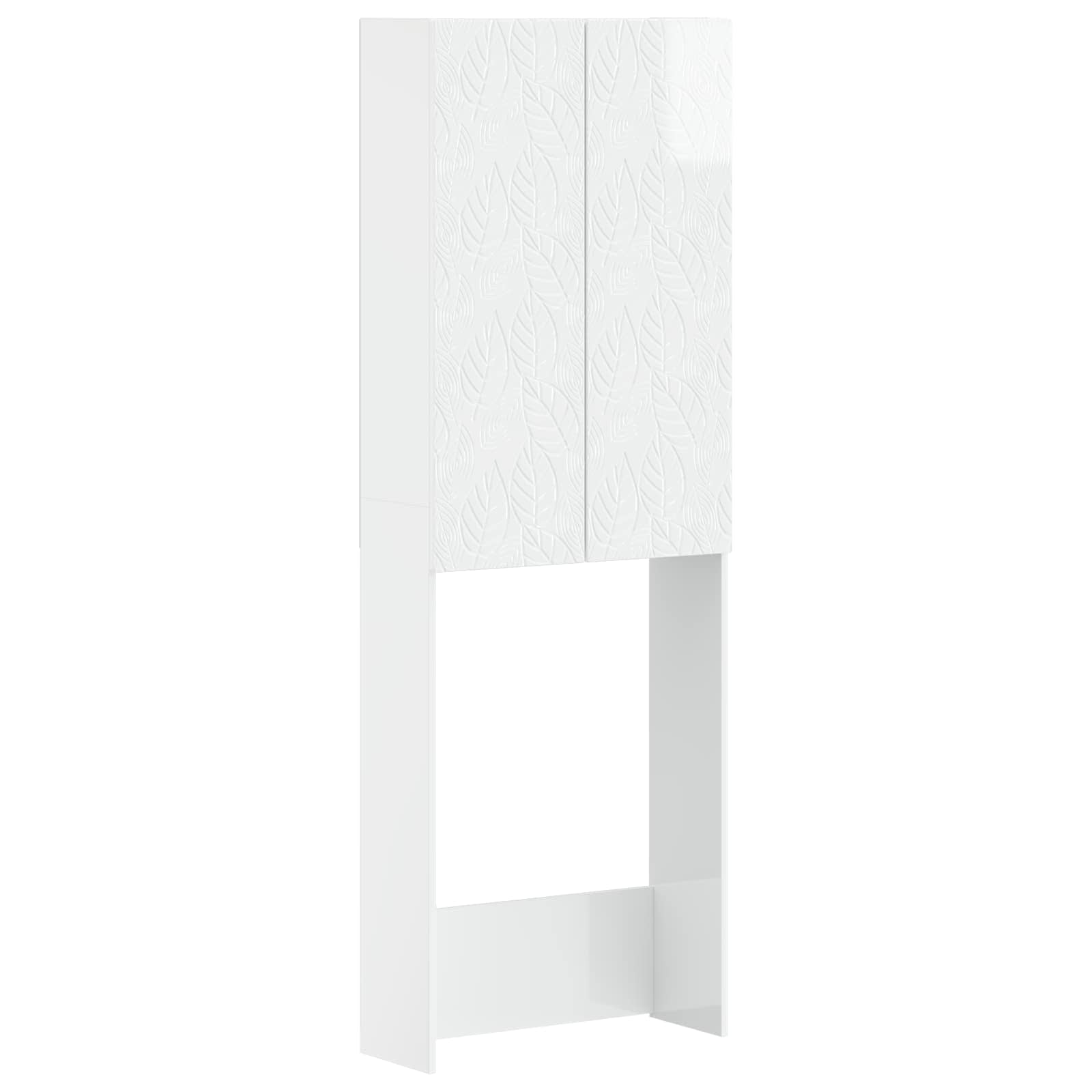 vidaXL Toalett skåp DELFT Vit högglans 66 x 25,5 x 190 cm