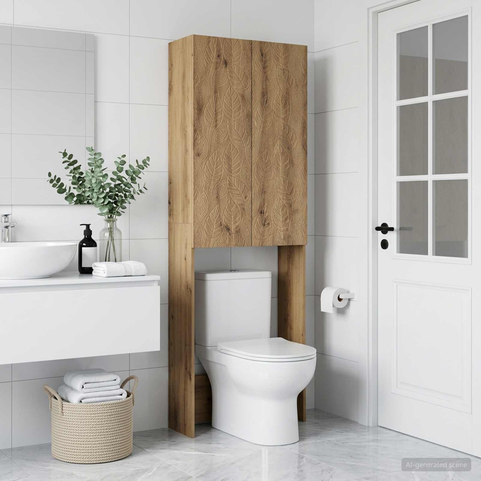 Tualettkabinet DELFT Artisan tamm 66 x 25,5 x 190 cm Tehispuit