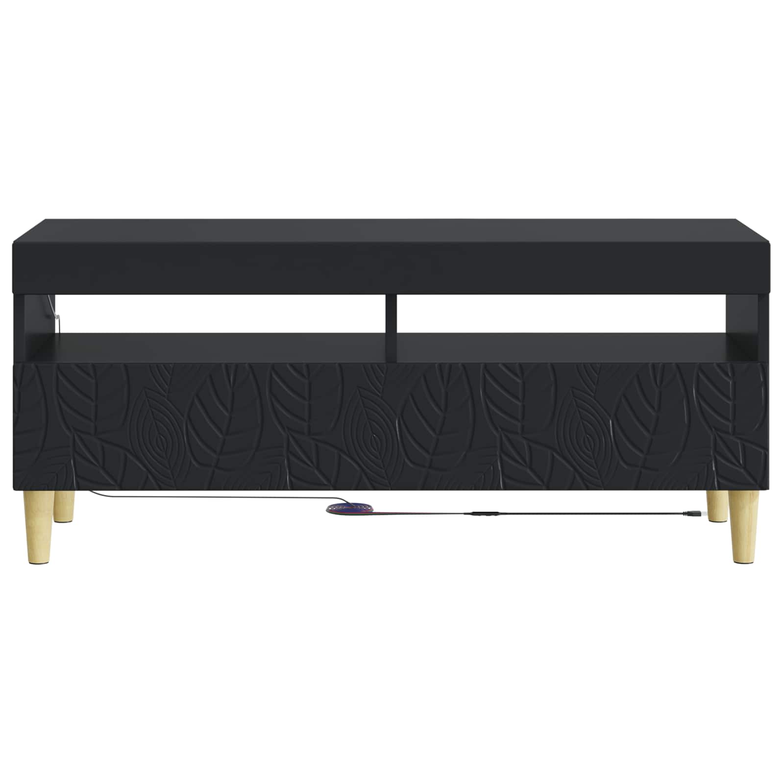 LED TV-kaappi Musta Tekninen puu - Image 4