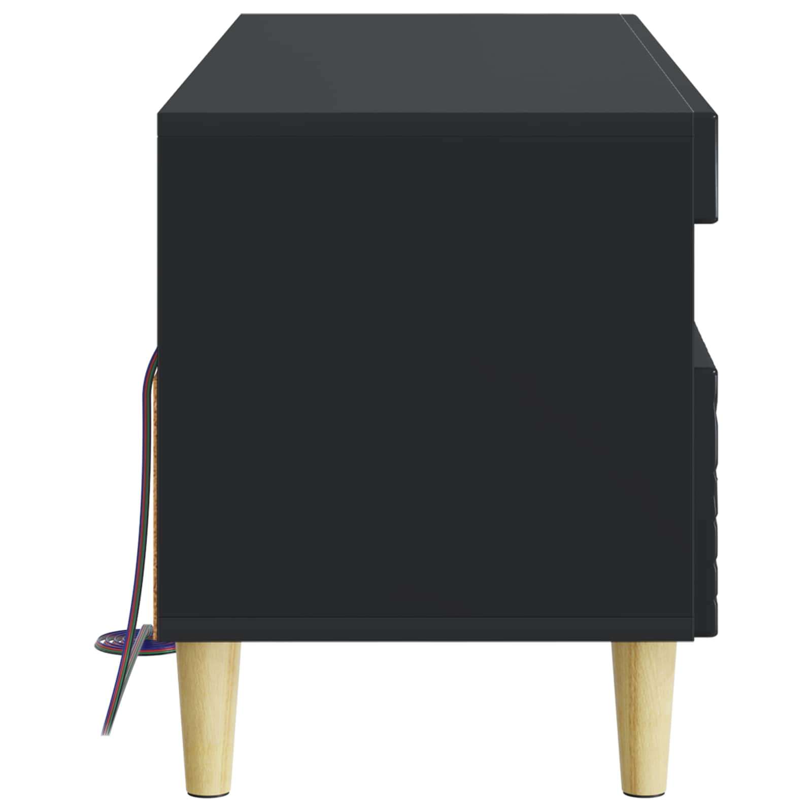 LED TV-kaappi Musta Tekninen puu - Image 5