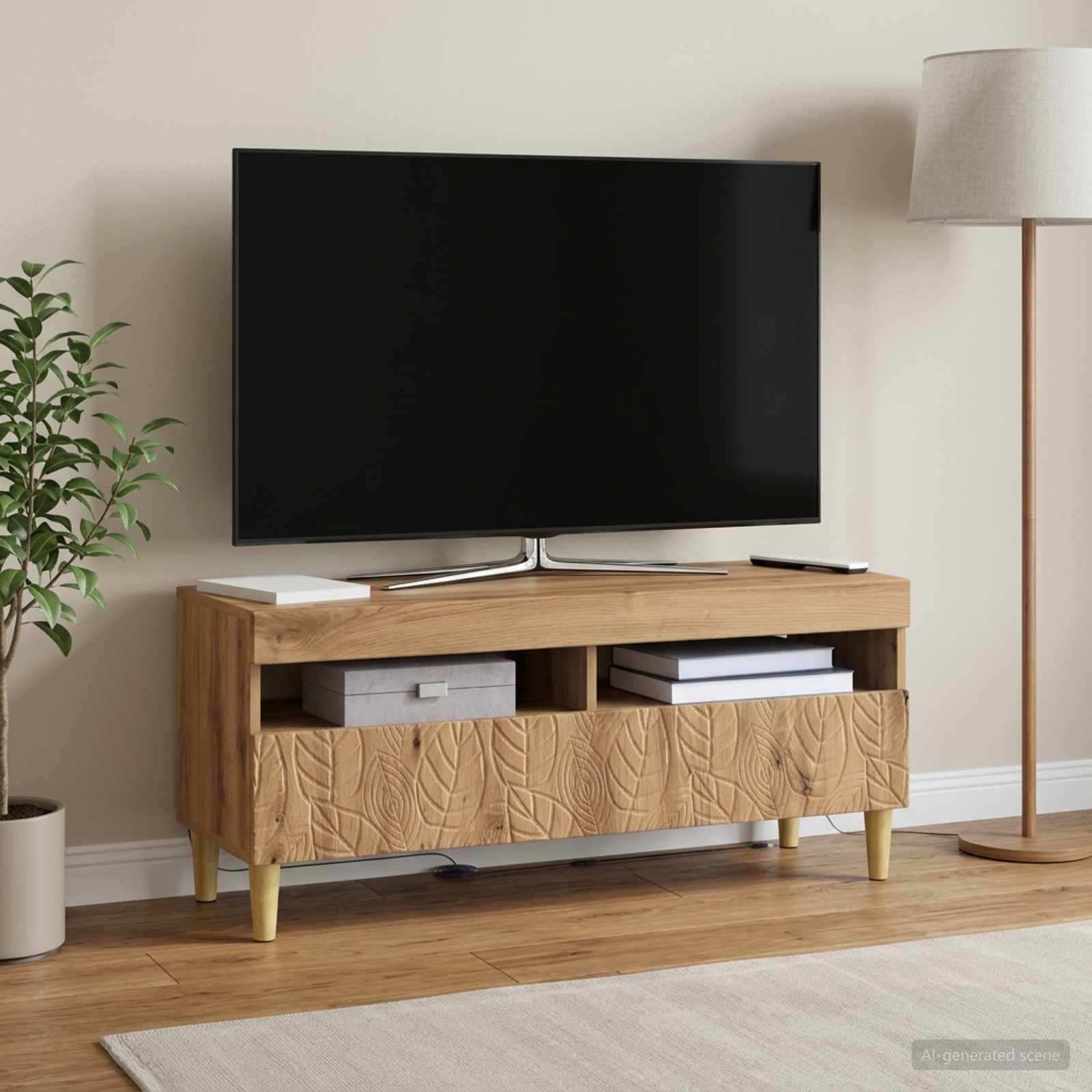 LED TV-kaappi Artisaanitammi Tekninen puu